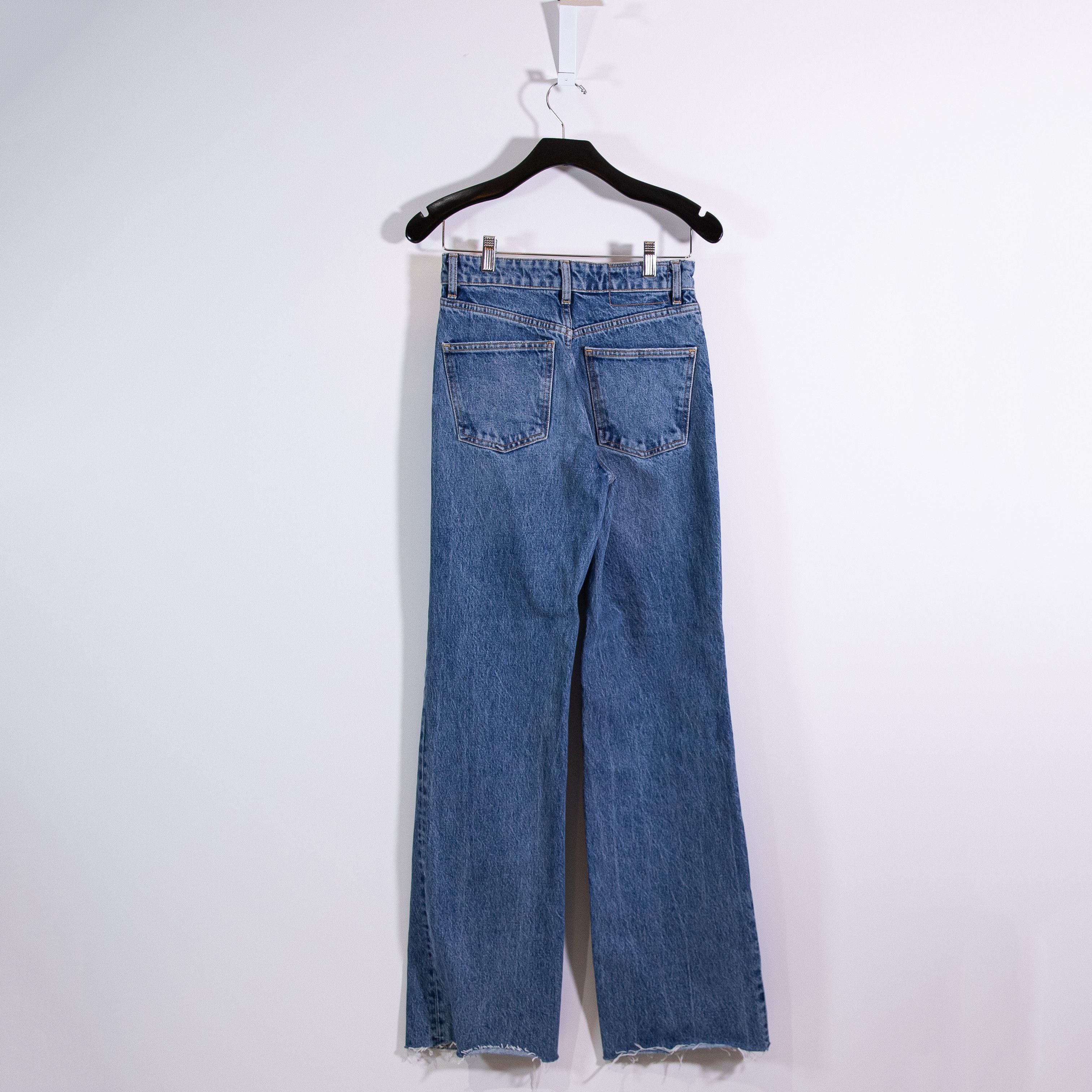 Zara Zara Women's Cotton Flared Leg Distressed Size 26" / US 2 / IT 38 - 4 Thumbnail