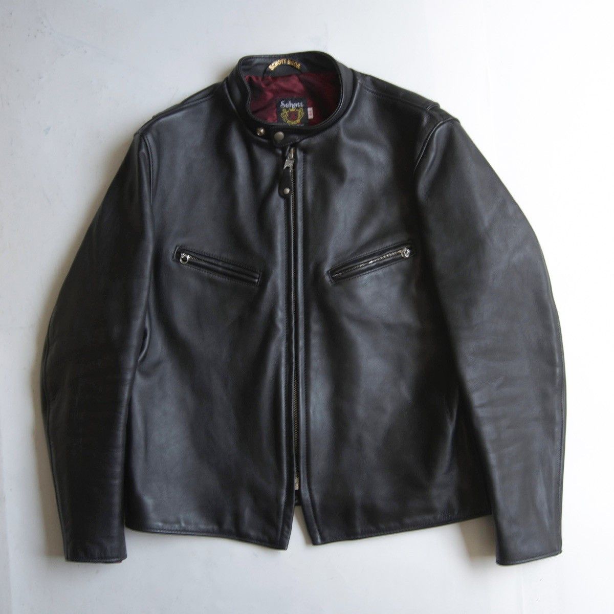 Schott SCHOTT 641XX Single Rider Leather Jacket Black Size S Size US S / EU 44-46 / 1 - 1 Thumbnail