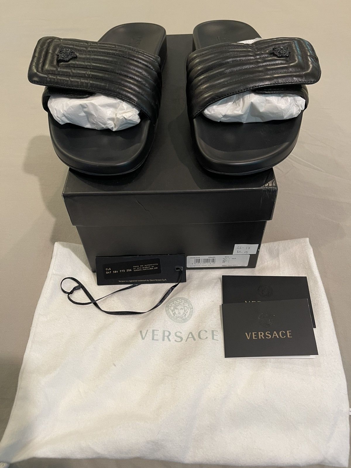 Versace Black Versace Slides, size 12 Size US 12 / EU 45 - 1 Thumbnail