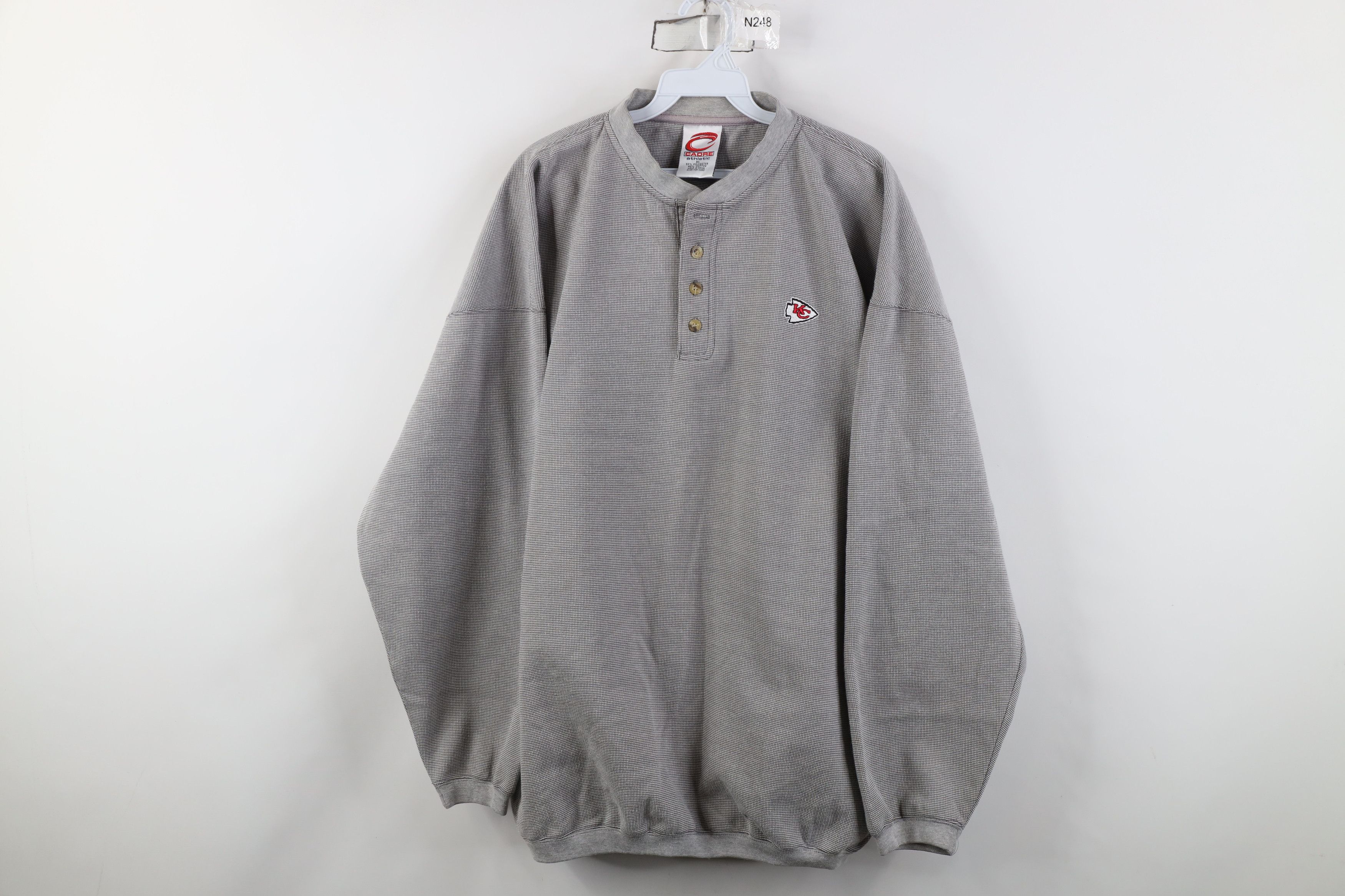 Vintage Vintage 90s Kansas City Chiefs Football Henley Sweatshirt Size US XL / EU 56 / 4 - 1 Thumbnail