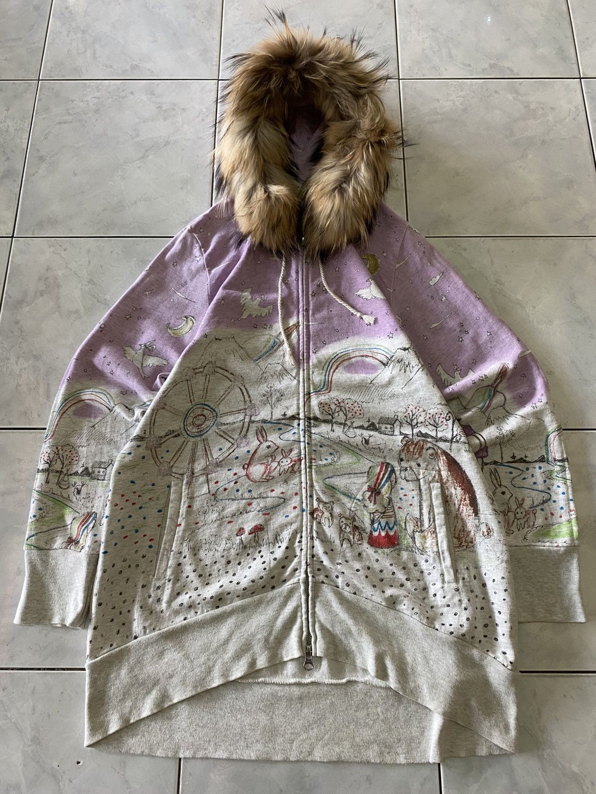 Japanese Brand FUR Scolar Dreamscape Graphic Hoodie Fairy Tale Illustration Size M / US 6-8 / IT 42-44 - 1 Thumbnail