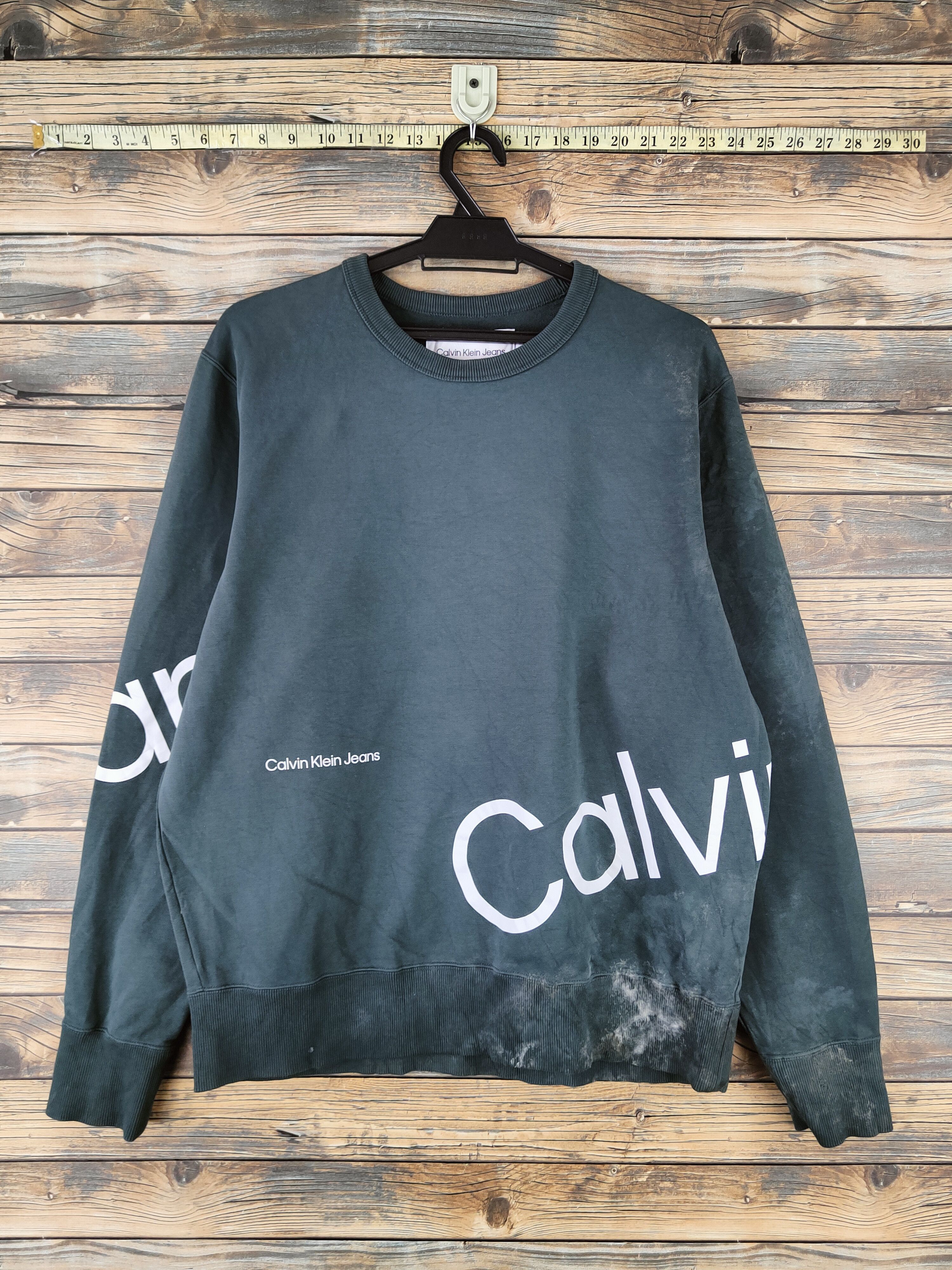 Calvin Klein SUPER BIG LOGO Calvin Klein Jeans Emerald Sweatshirt Size US L / EU 52-54 / 3 - 1 Thumbnail