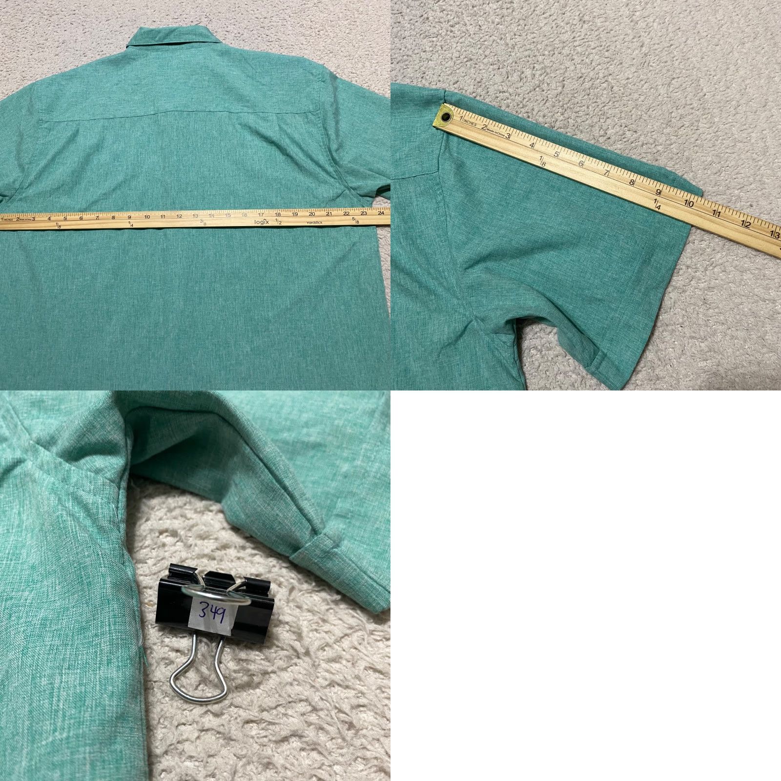 Cubavera Cubavera Men S Shirt L Green Solid Button Front Short Sleeve Outdoor Cuban Shirt Size US L / EU 52-54 / 3 - 8 Thumbnail
