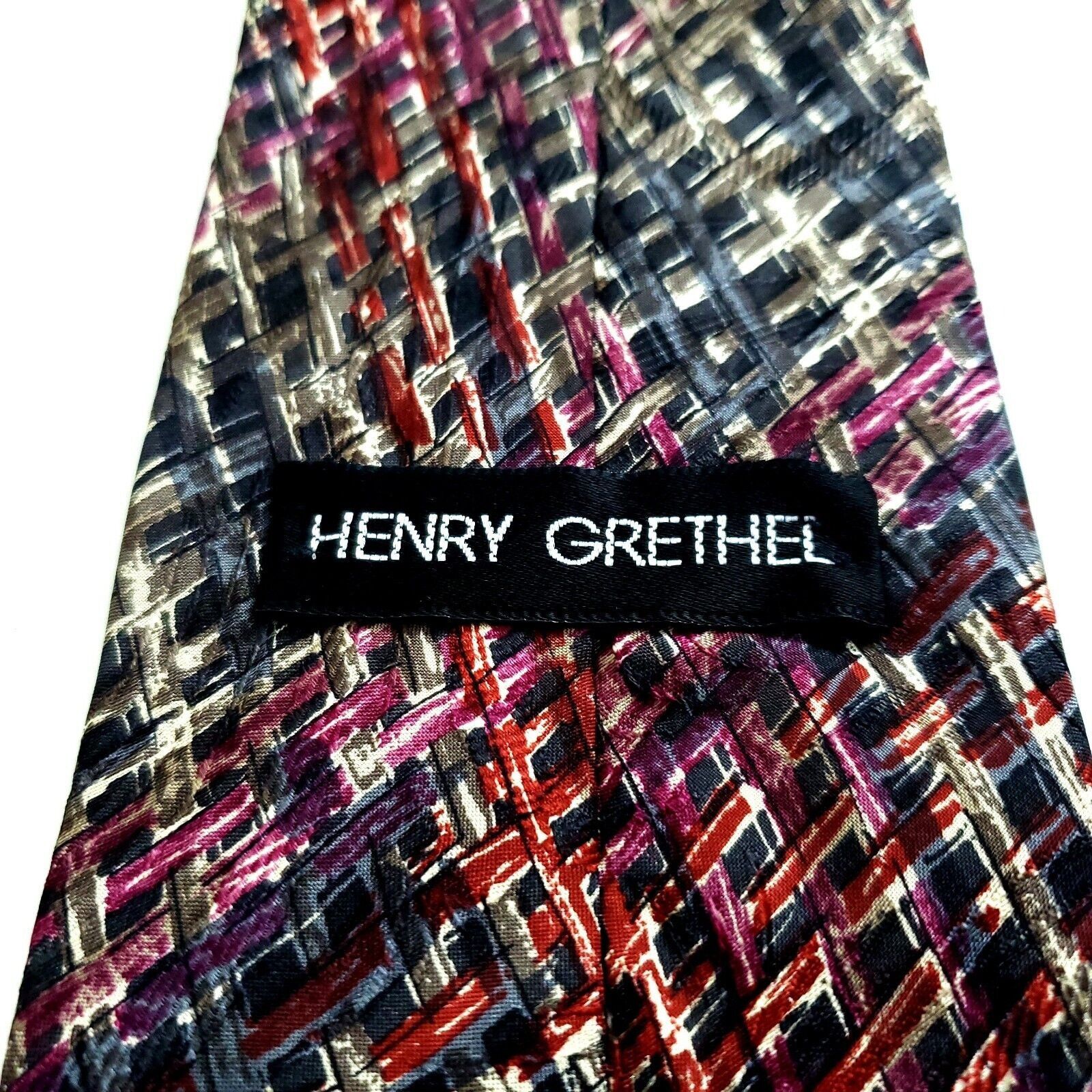 Henry Grethel Henry Grethel Red Purple Green Print Abstract Short Wide Sil Size ONE SIZE - 3 Thumbnail
