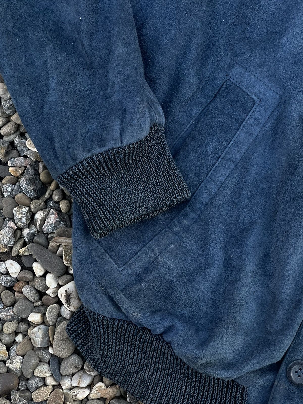 Hugo Boss × Vintage 90’s Boss Luxury navy suede bomber jacket vintage leather Size US L / EU 52-54 / 3 - 10 Thumbnail