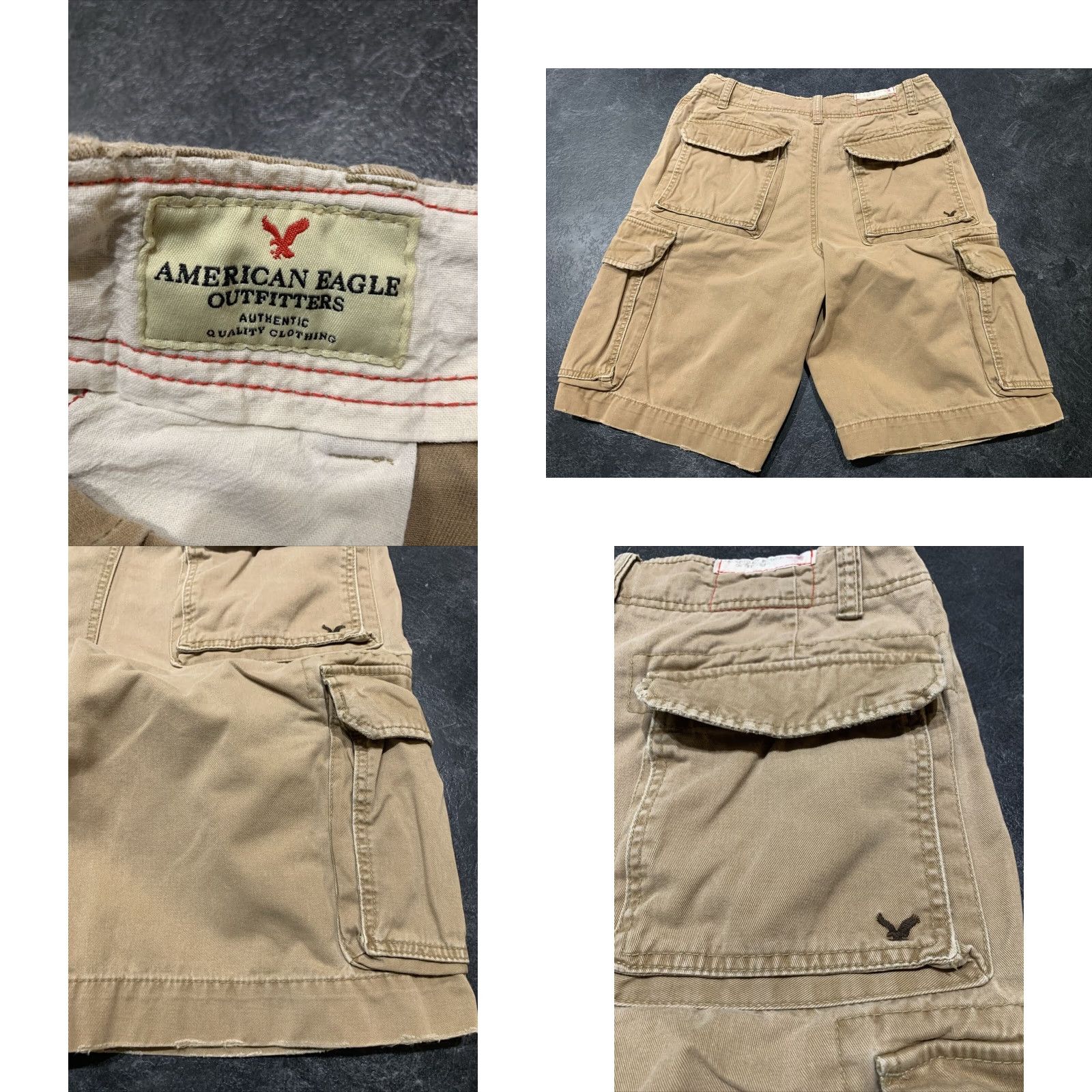 Vintage AMERICAN EAGLE Cargo Shorts Mens Size 31 Brown Regular Fit Casual Size US 31 - 8 Thumbnail