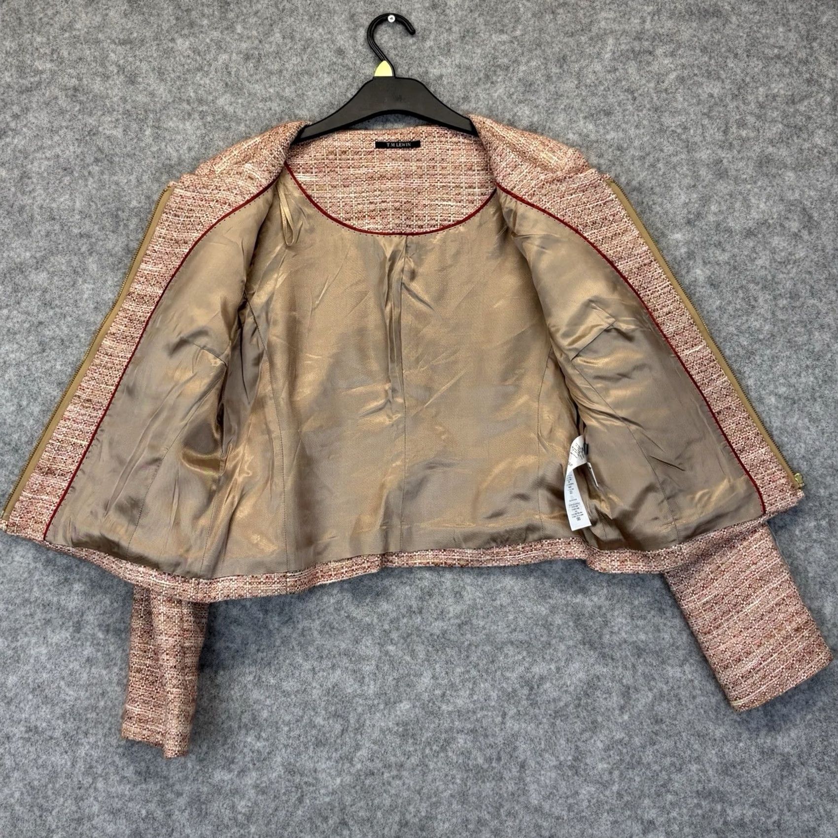 Vintage TM Lewin Crop Jacket Bailey Zip Front Size UK 12 Womens Multi Vgc Smart Casual Size XL / US 12-14 / IT 48-50 - 6 Thumbnail