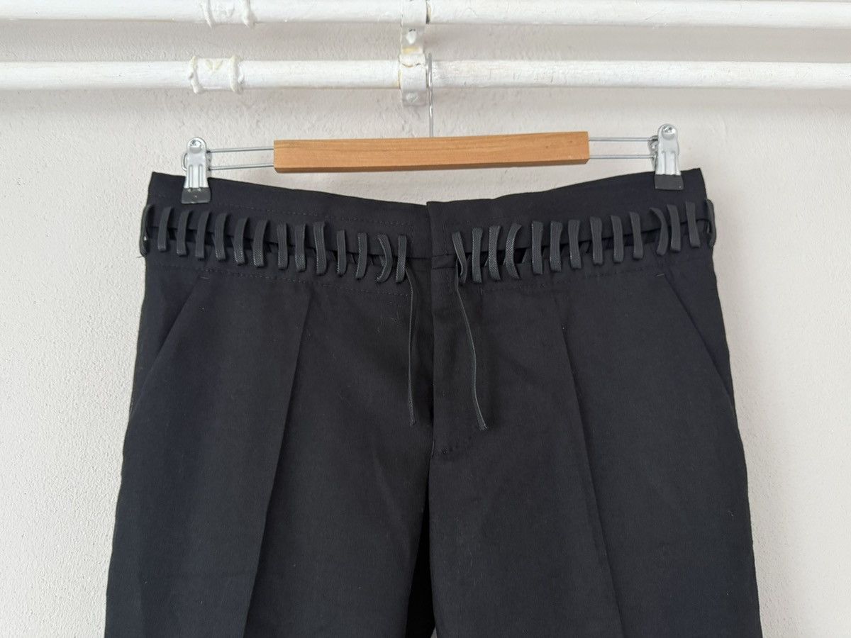 Haider Ackermann Black Wool Trousers with Leather Lacing Size US 32 / EU 48 - 3 Thumbnail