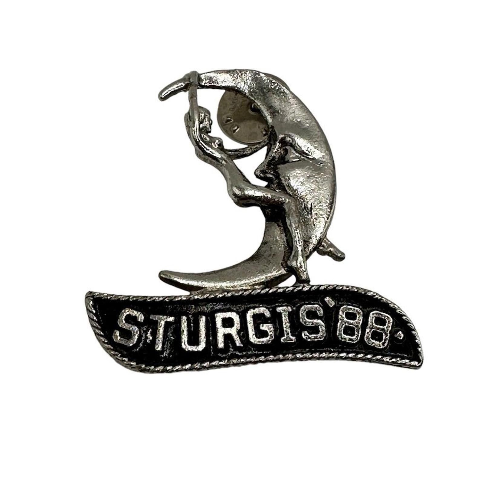 Other 1988 Sturgis Rally Collectible Pin Vintage Lady Riding Moon Size ONE SIZE - 1 Thumbnail