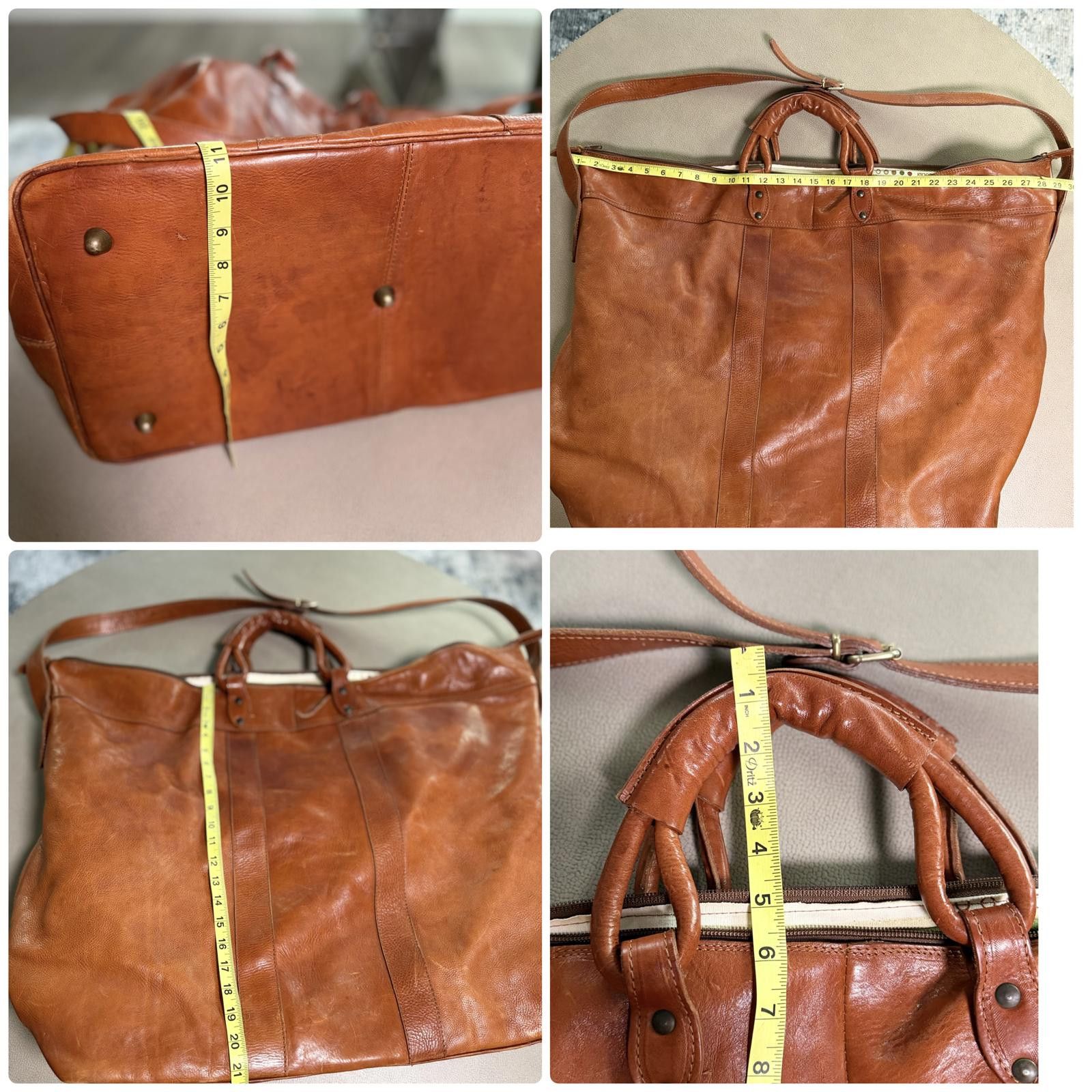 Other Vintage Leather Weekender Bag Oversized Cognac Travel Duffel Size ONE SIZE - 3 Thumbnail