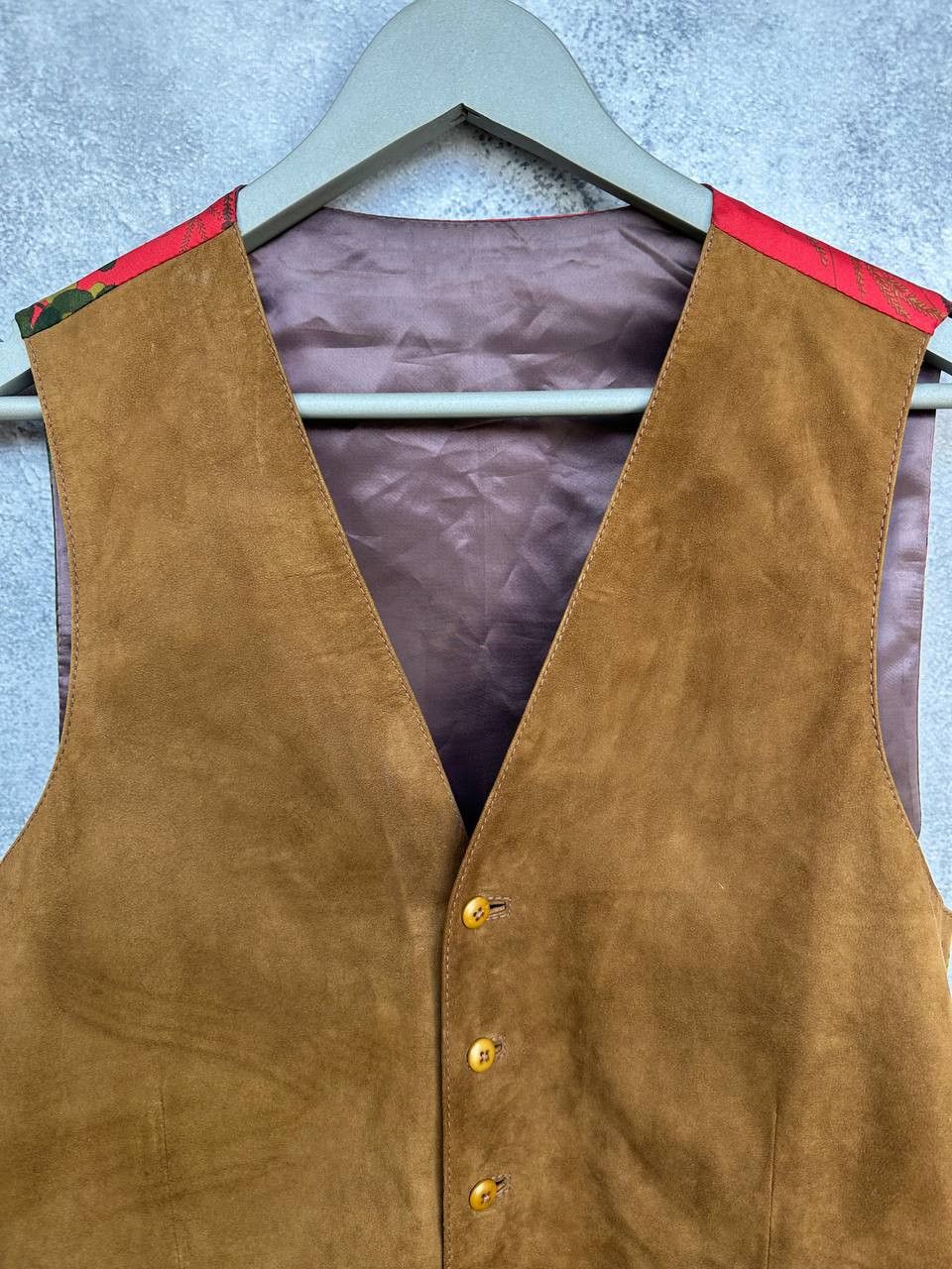 Bullock & Jones Bullock & Jones Suede Leather Waistcoat Vest Silk Pheasant Size 42R - 5 Thumbnail