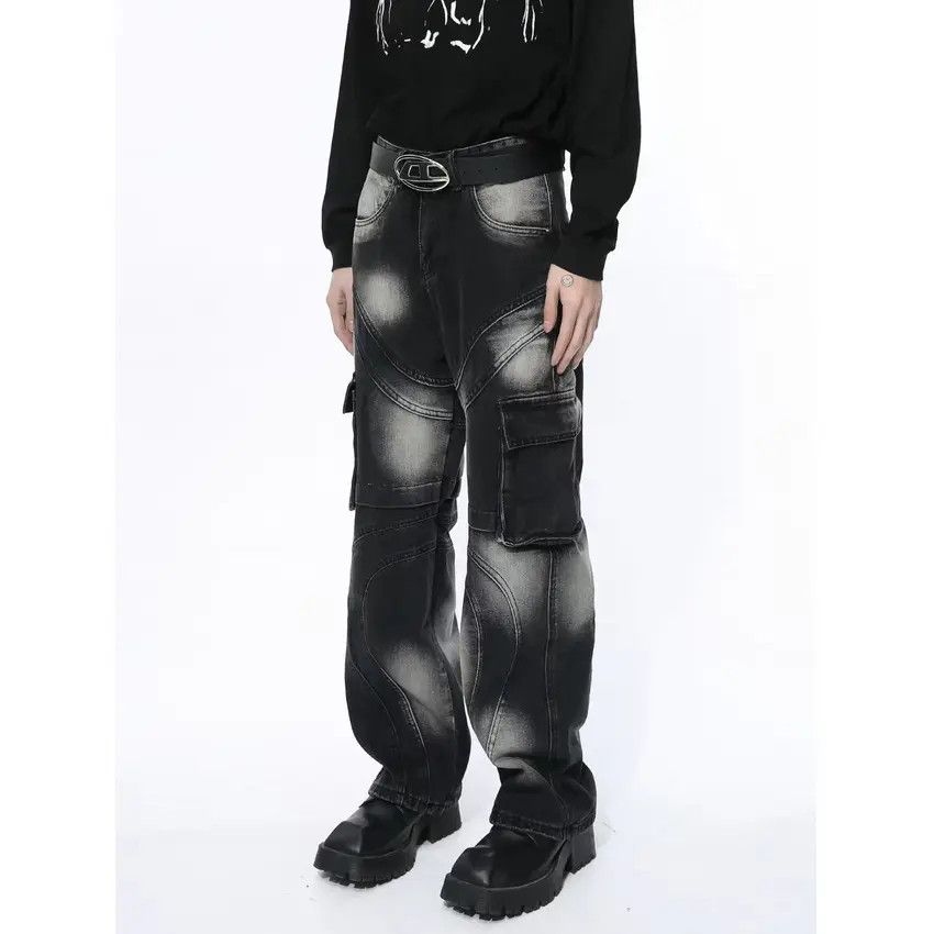 Designer × Japanese Brand Tie-Dye Design Street Hip Hop Jeans Size US 34 / EU 50 - 2 Thumbnail