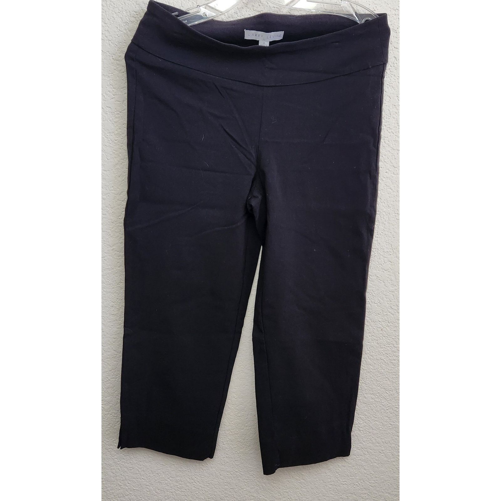 Other Larry Levine Black Flat Front Pull On Cropped Pants Medium Size 30" / US 8 / IT 44 - 1 Thumbnail