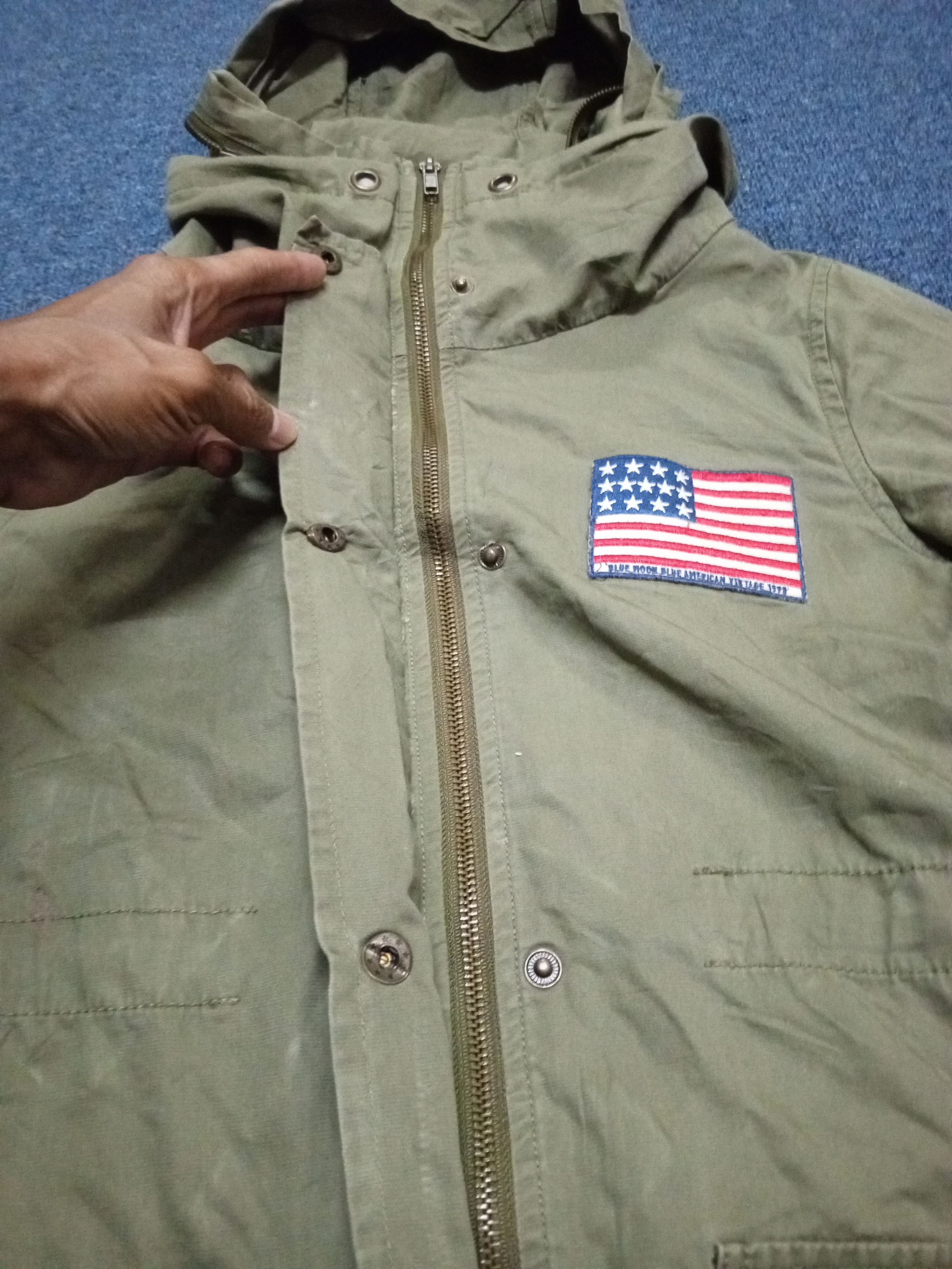 If Only Was True BLUE MOON BLUE AMRICAN VTG 1998 MILITARY Size US M / EU 48-50 / 2 - 10 Thumbnail