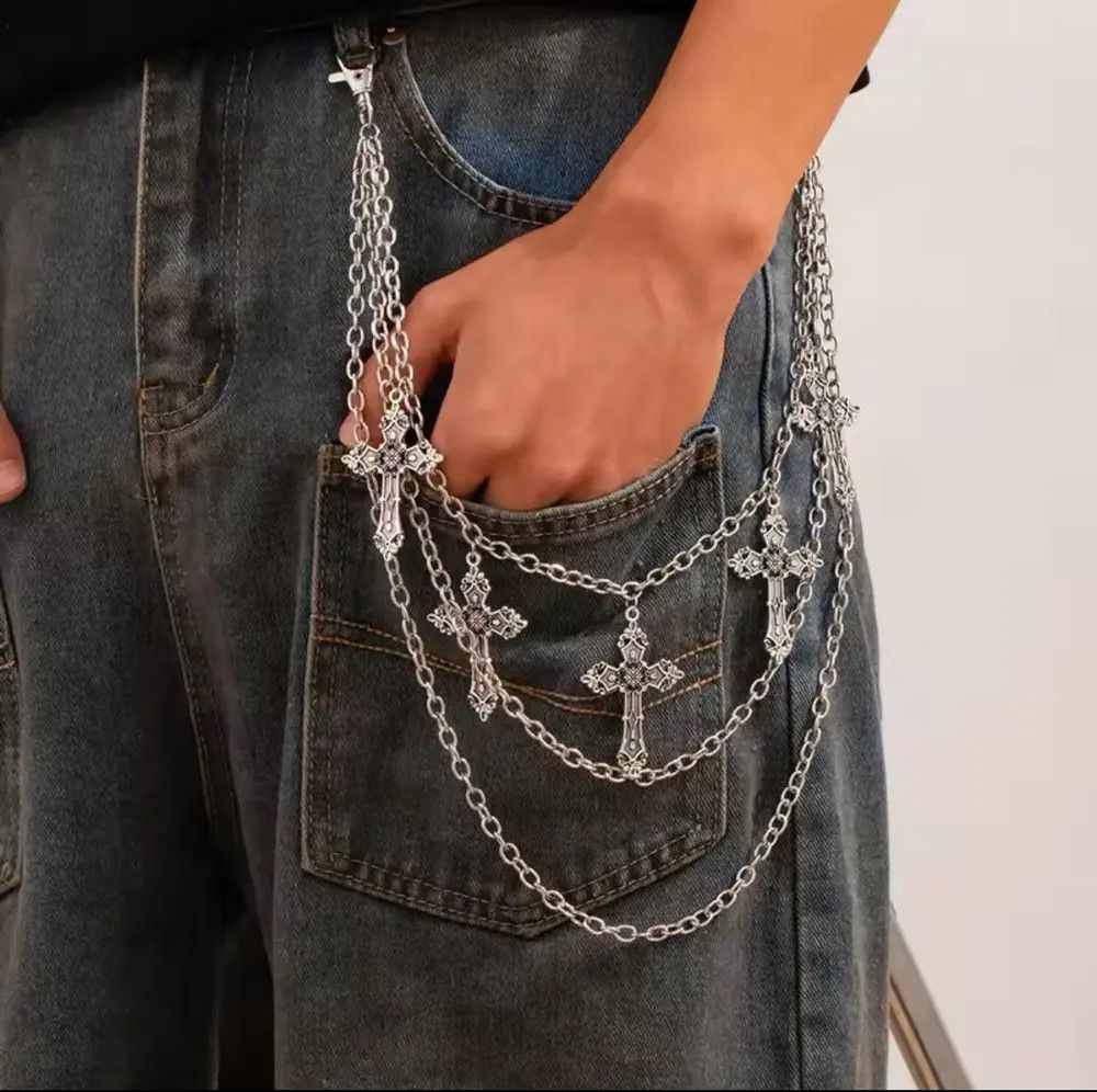 Jewelry Chain Cross Pendant Jeans Chain Size ONE SIZE - 3 Thumbnail