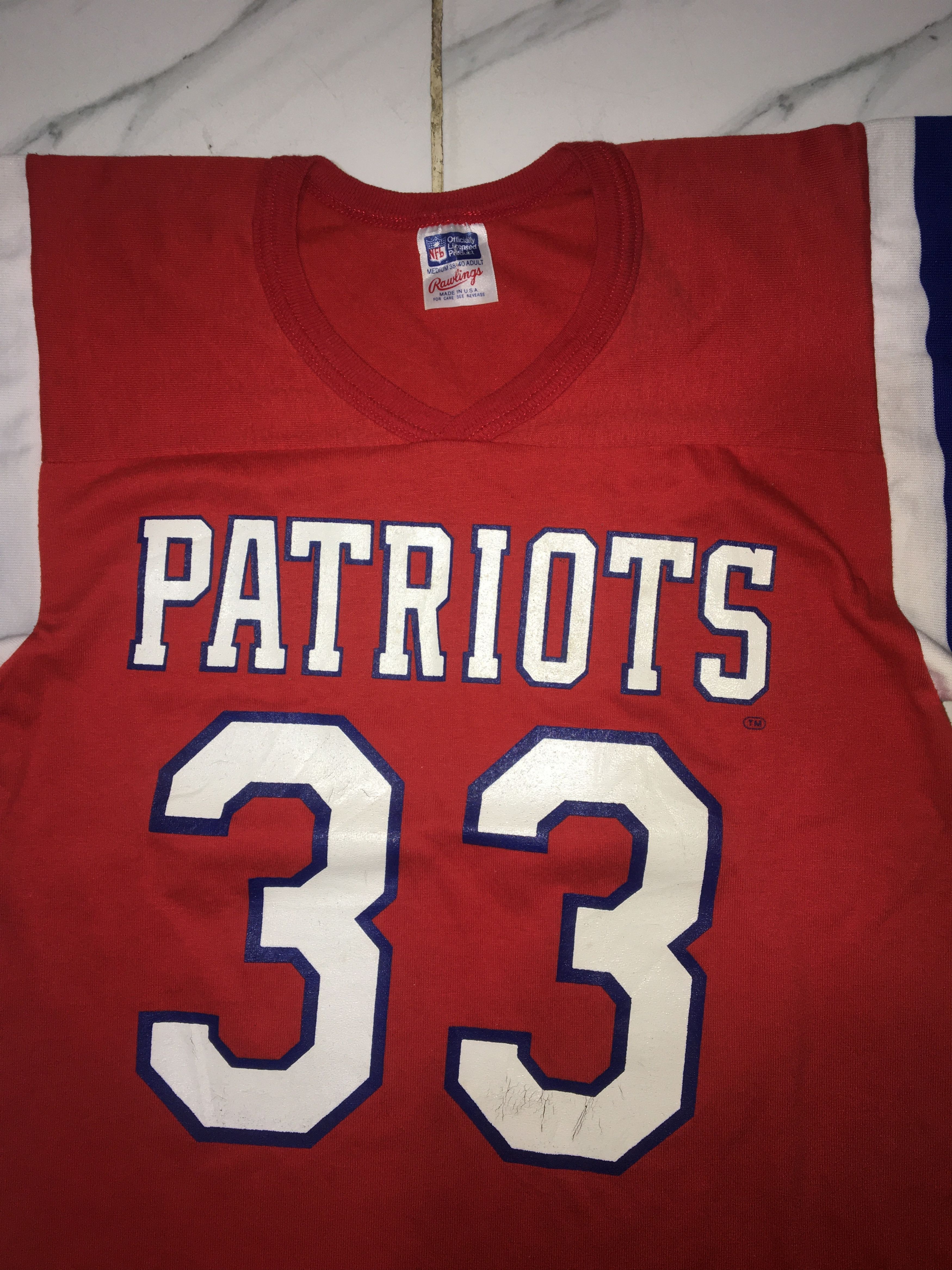 NFL Vintage NFL Rawlings Patriots 33 Tshirt Size US M / EU 48-50 / 2 - 3 Thumbnail