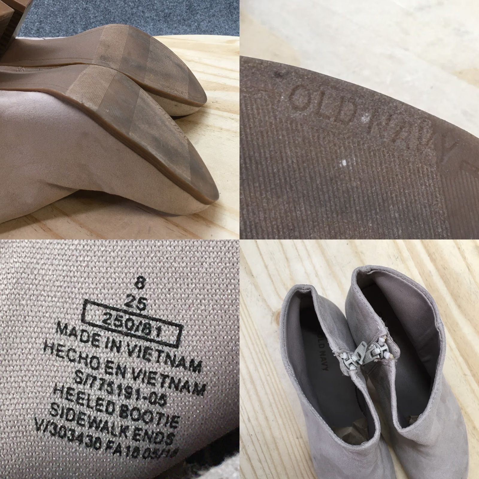 Old Navy Old Navy Boots Women's Sidewalk Ends Ankle Booties Beige Faux Suede Block Heels 8 M Vintage No Size US 8 / IT 38 - 9 Thumbnail