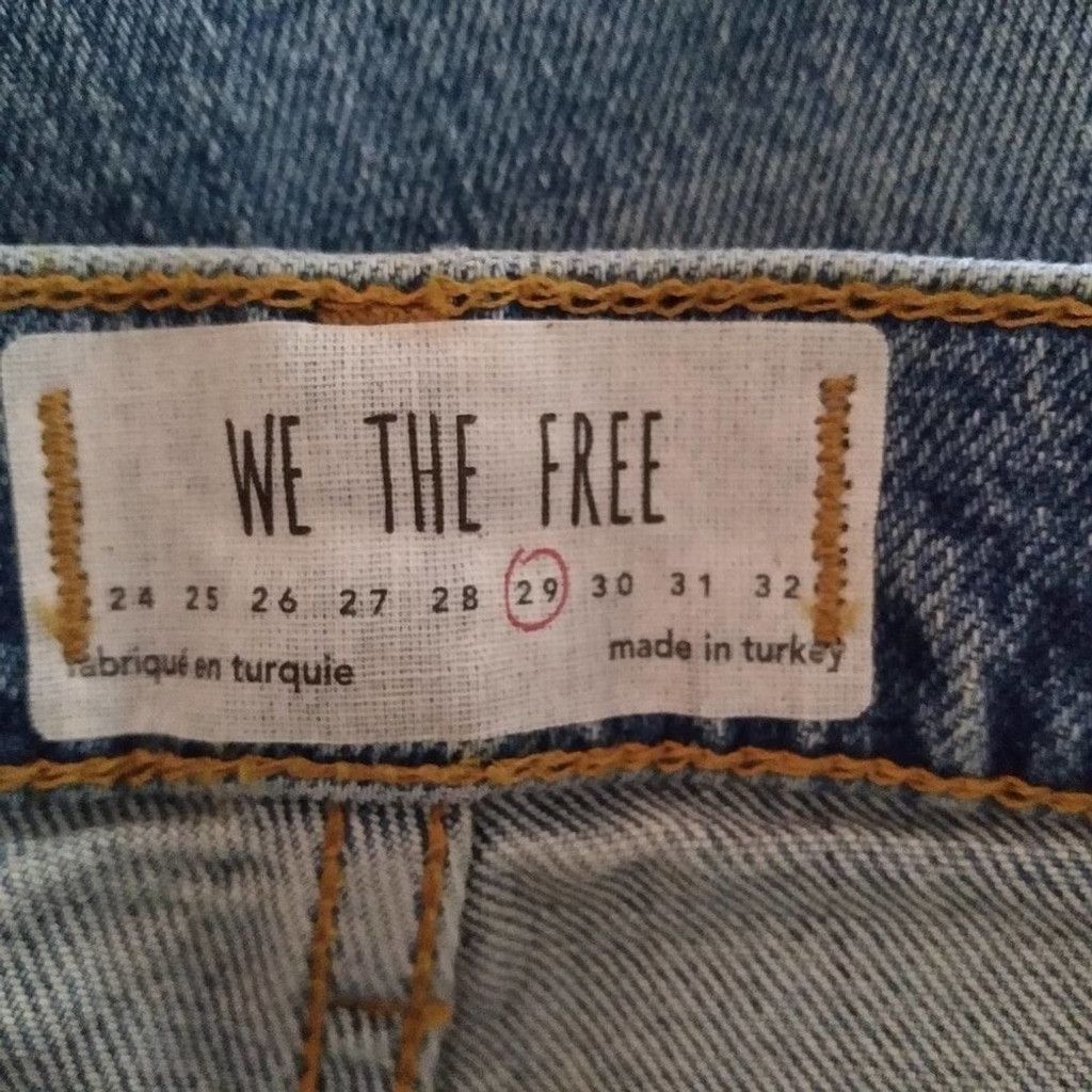 Free People We The Free Denim Jeans Raw Frayed Hem Distressed Size 29 Size 29" - 10 Thumbnail