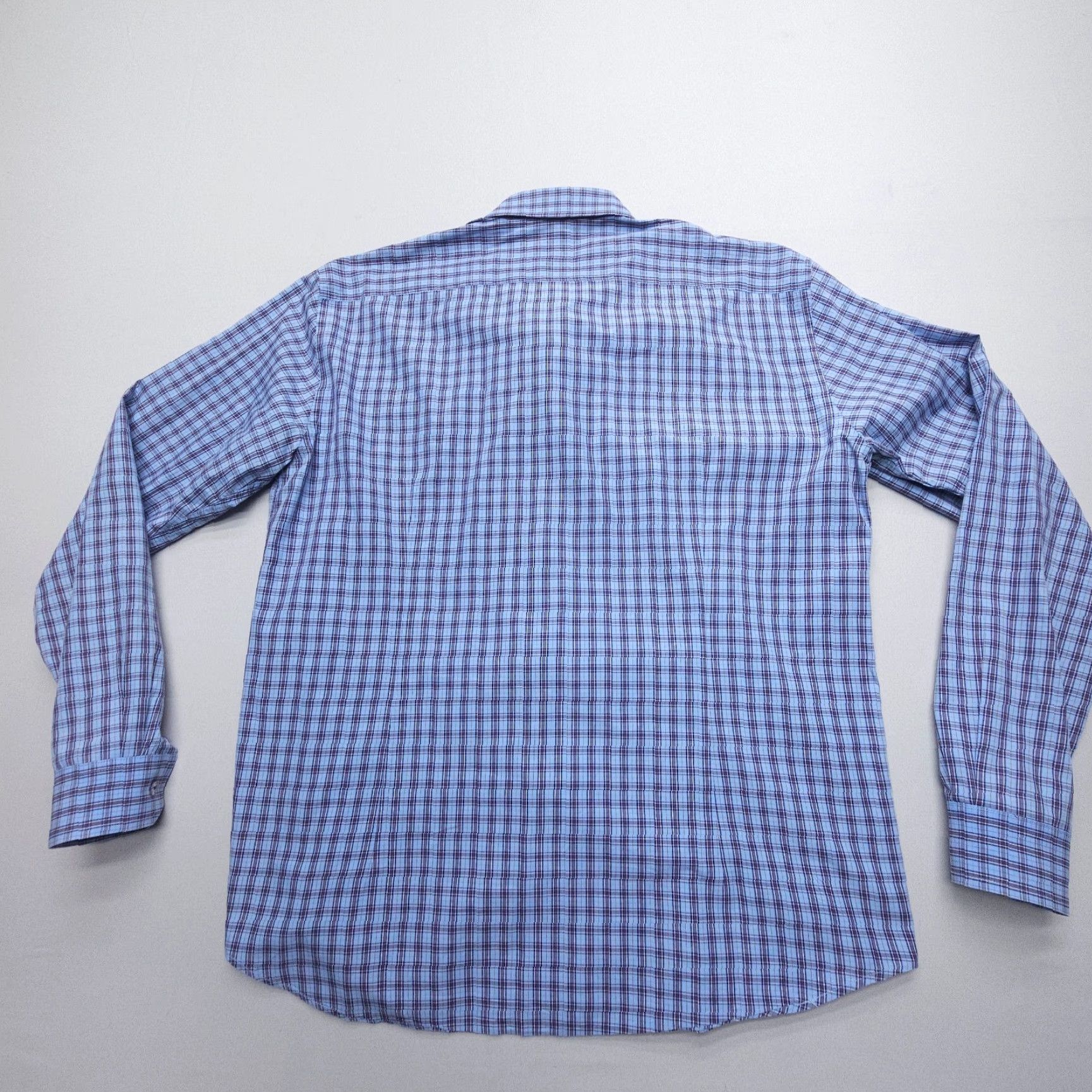 Vintage Jeremy Argyle NYC Shirt Mens XL Blue Plaid Long Sleeve Button Up 100% Cotton Size US XL / EU 56 / 4 - 2 Thumbnail