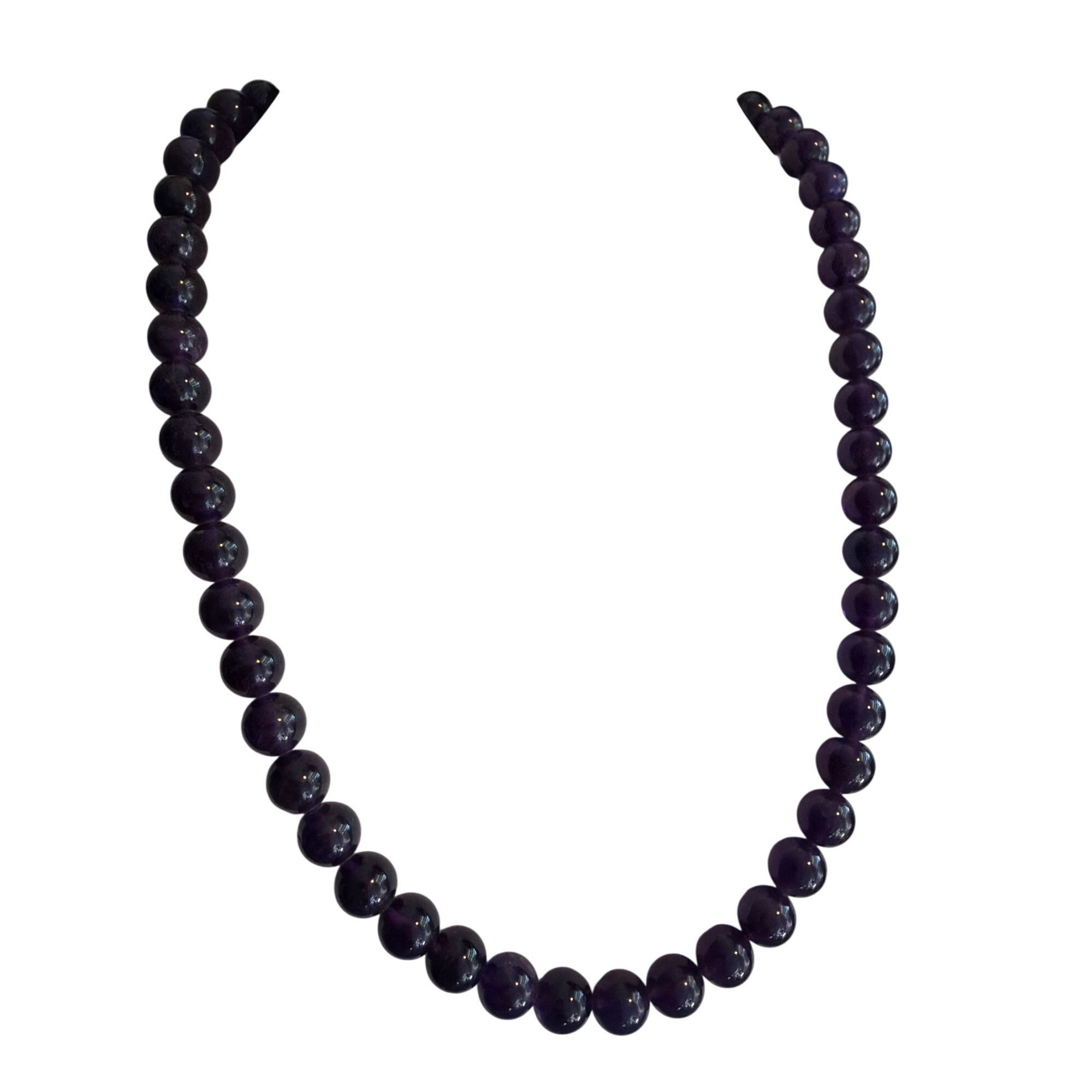 Other Vintage Amethyst 7mm Bead Necklace Sterling Silver Floral Cl Size ONE SIZE - 1 Thumbnail