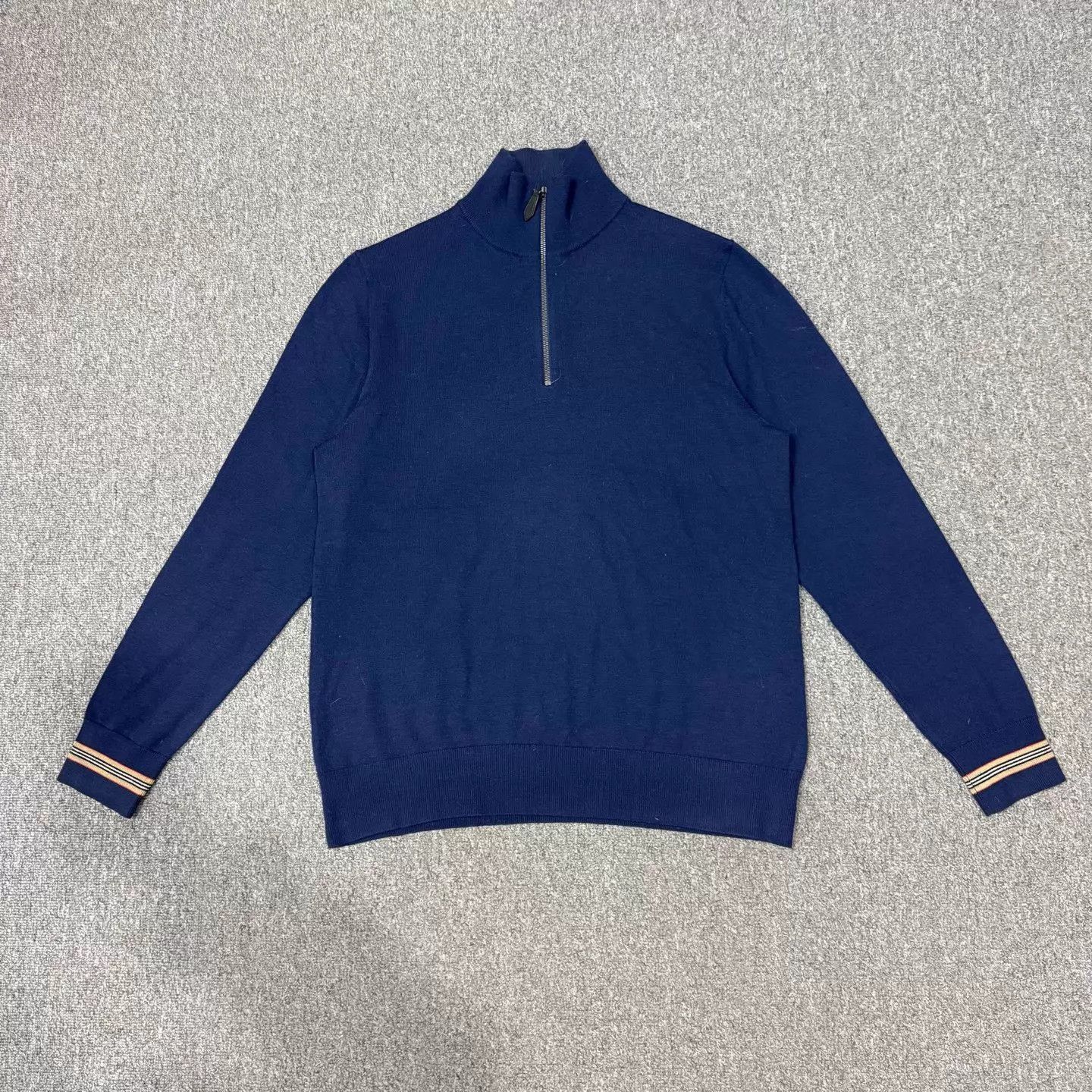 Burberry Blue Half-Zip High Neck Sweater Size US XL / EU 56 / 4 - 1 Thumbnail