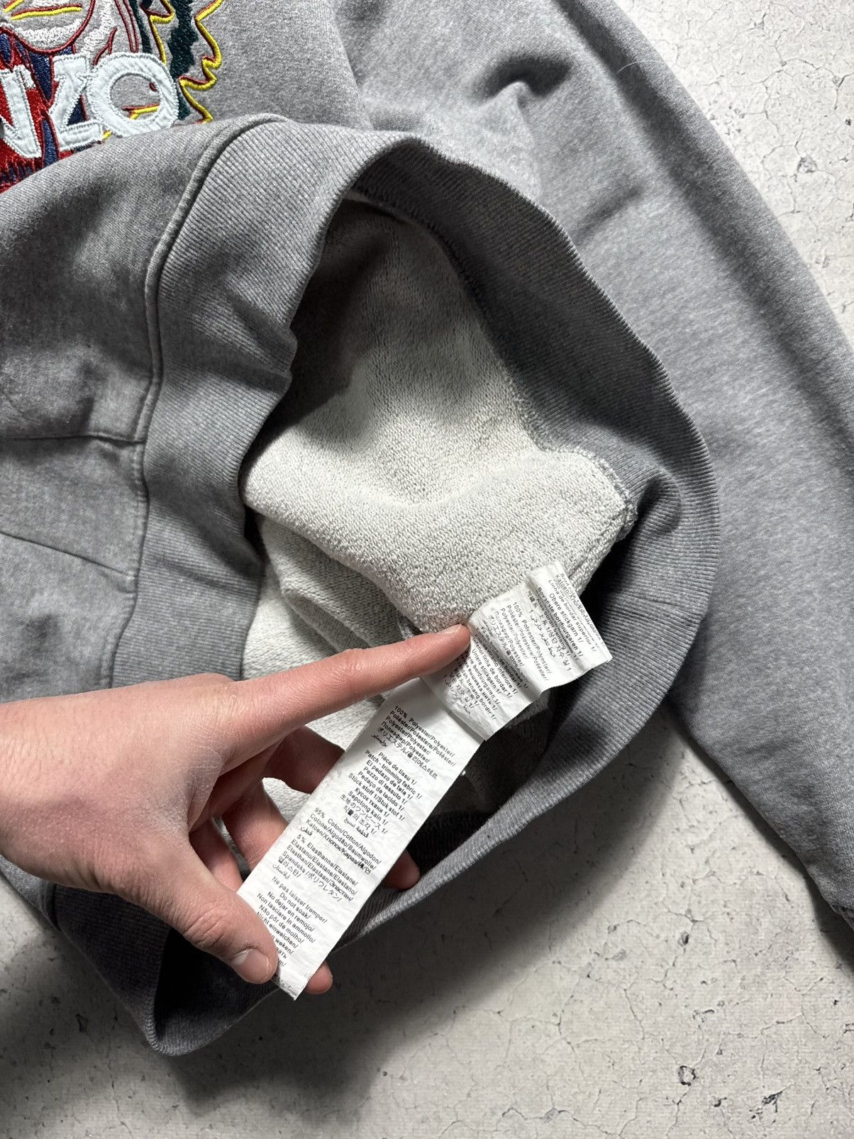 Kenzo Kenzo Paris Tiger Hoodie Big Logo Grey Size M Size US M / EU 48-50 / 2 - 8 Thumbnail