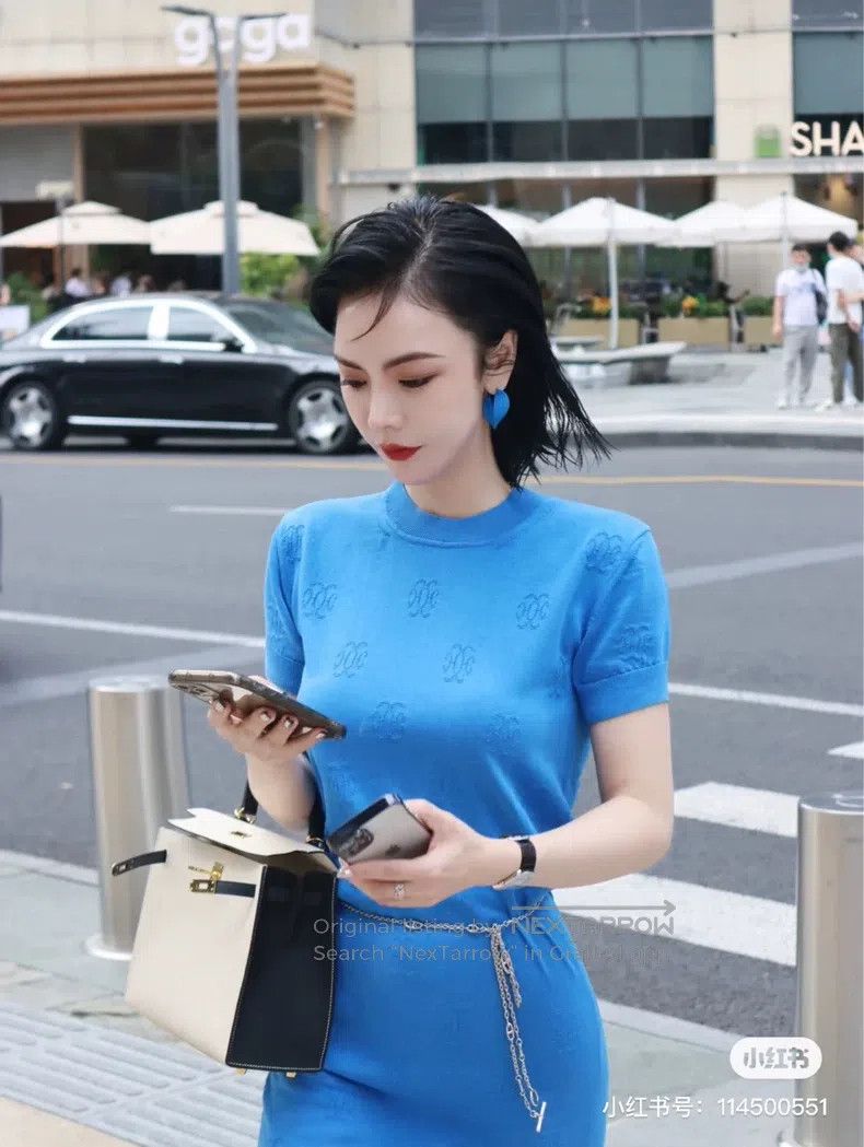 Hermes Hermes Blue Knit Short Sleeve Size XS / US 0-2 / IT 36-38 - 7 Thumbnail