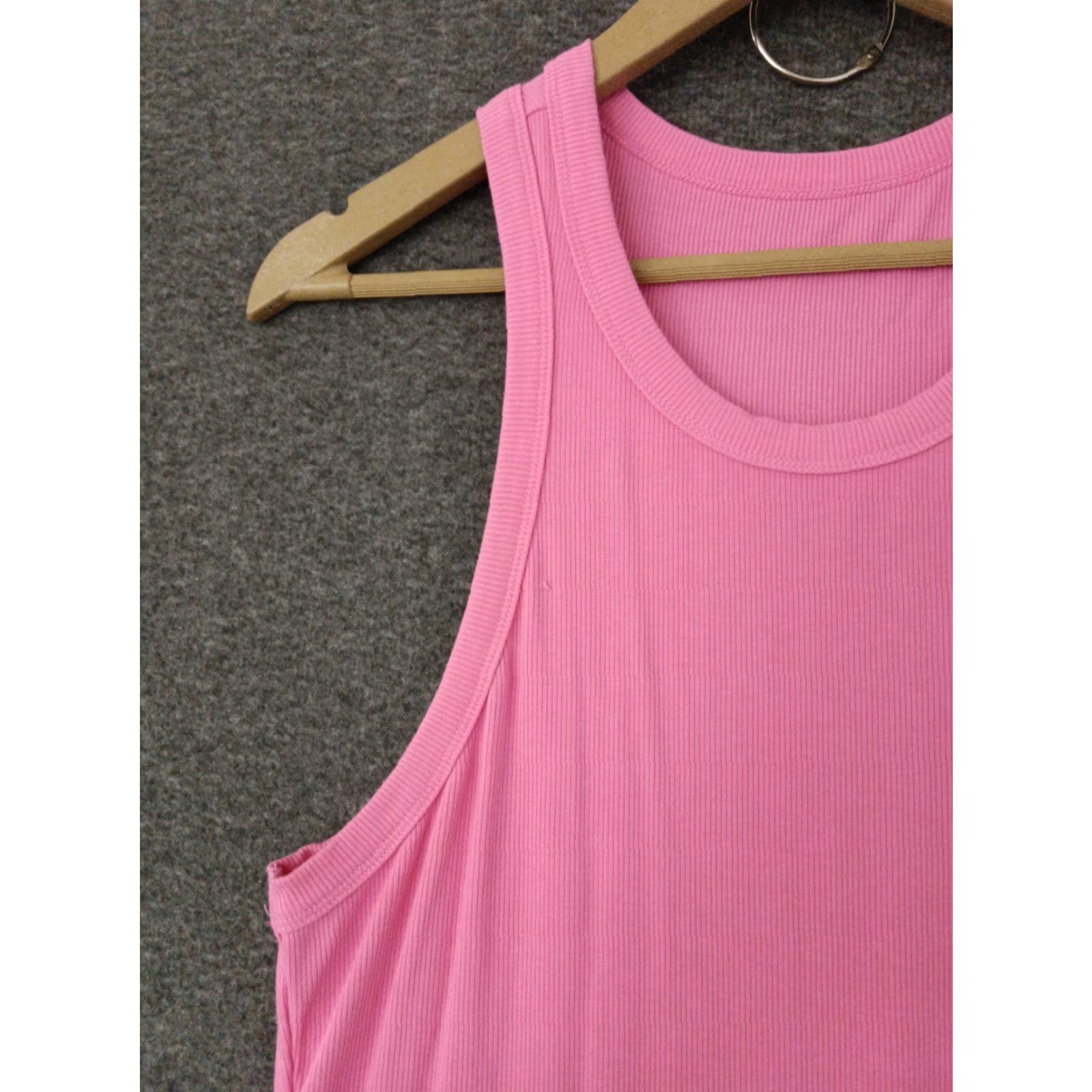 Pinko Tank Dress Ribbed Women's Sleeveless Bright Pink Midi XL Size M / US 6-8 / IT 42-44 - 6 Thumbnail