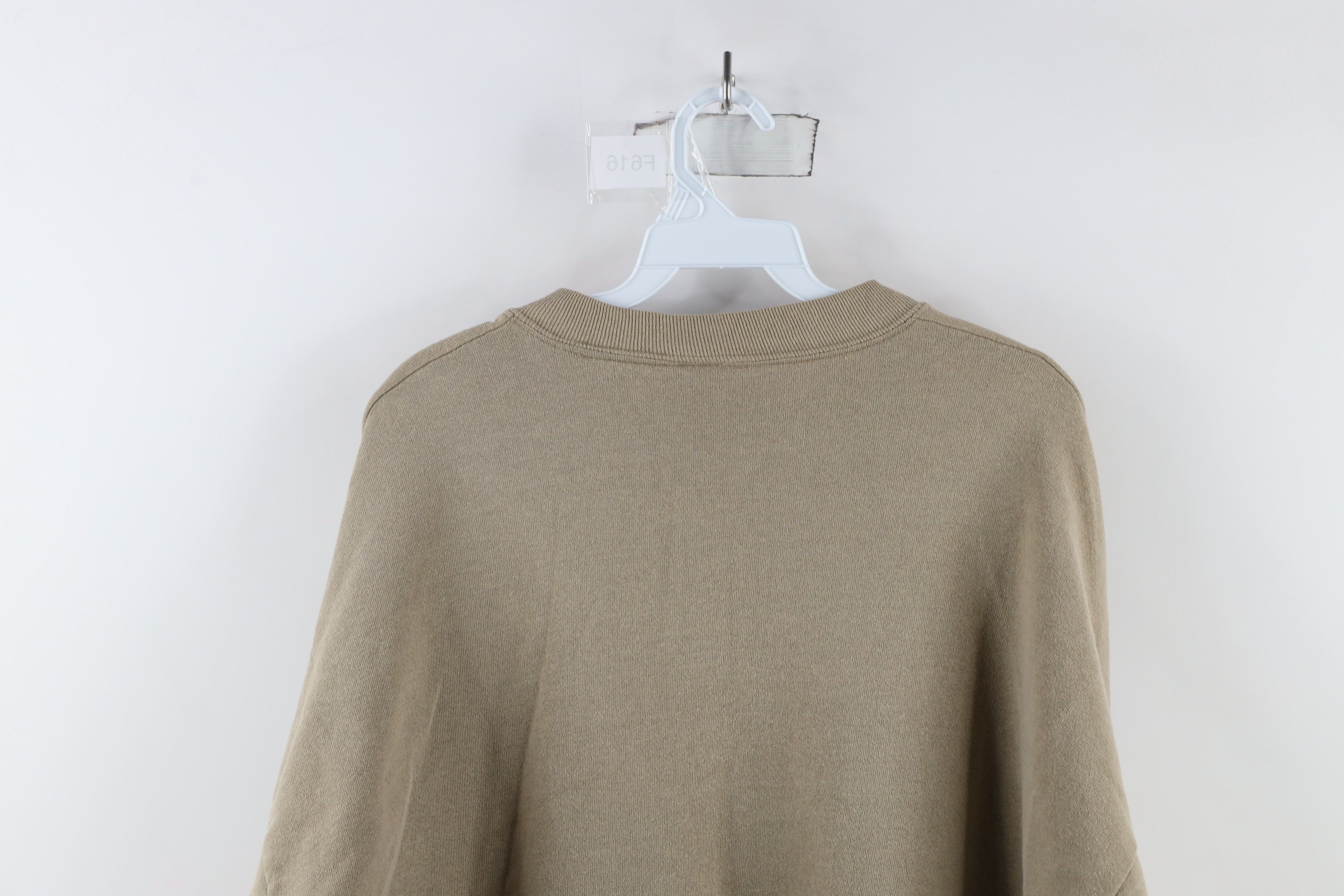 Vintage Vintage 90s Streetwear Blank Crewneck Sweatshirt Beige USA Size US XXL / EU 58 / 5 - 12 Thumbnail