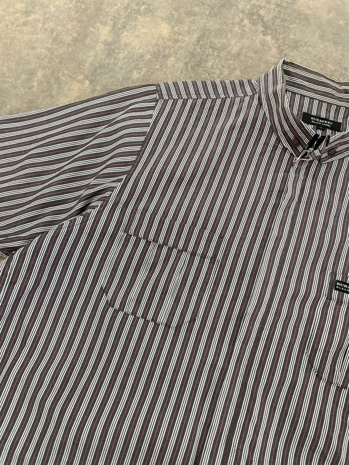 Burberry BURBERRY ZIP UP SS SHIRT DESIGNER JAPAN STRIPE Size US L / EU 52-54 / 3 - 6 Thumbnail