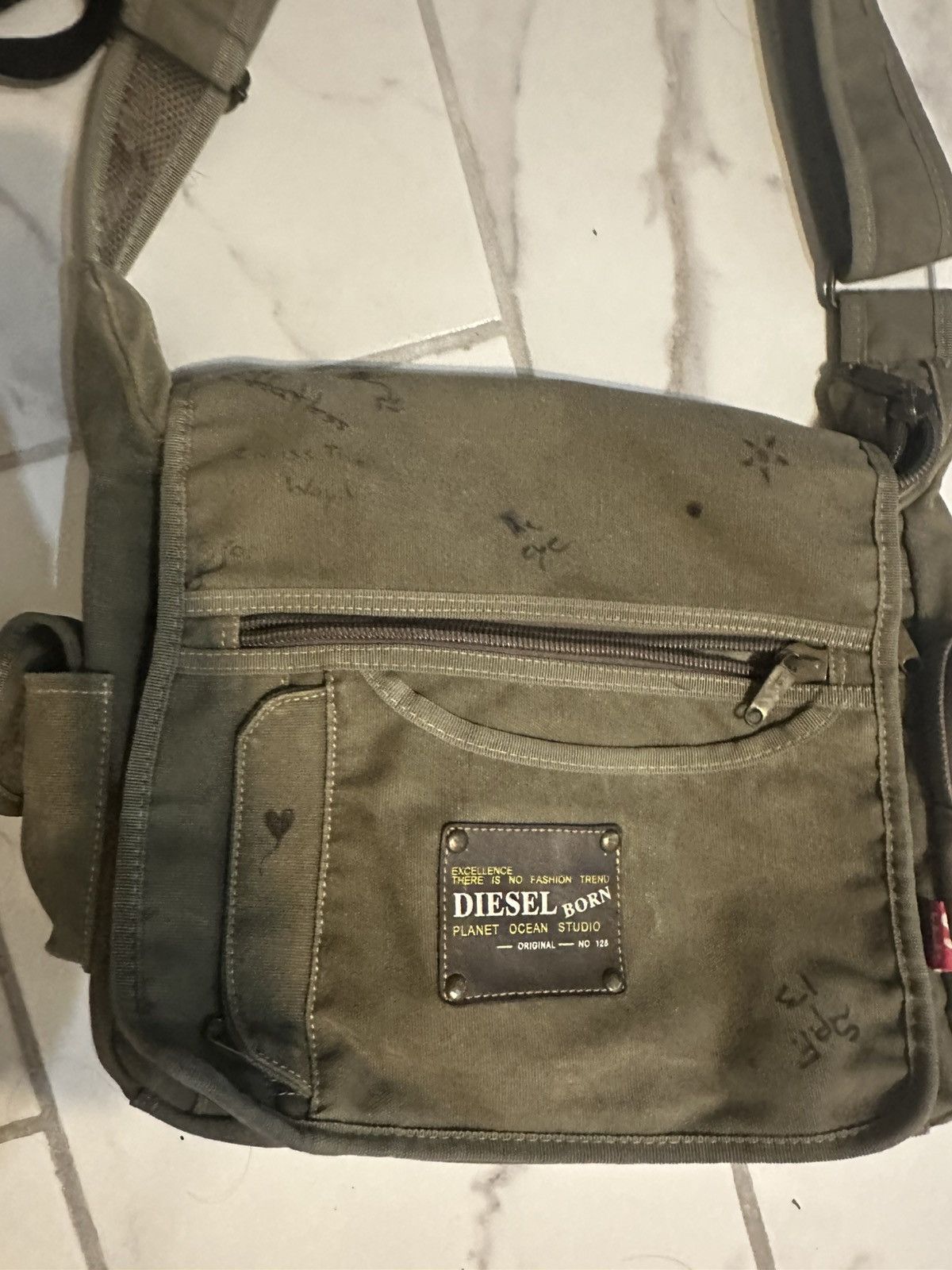 Diesel Messenger Bag in Green, Men's
