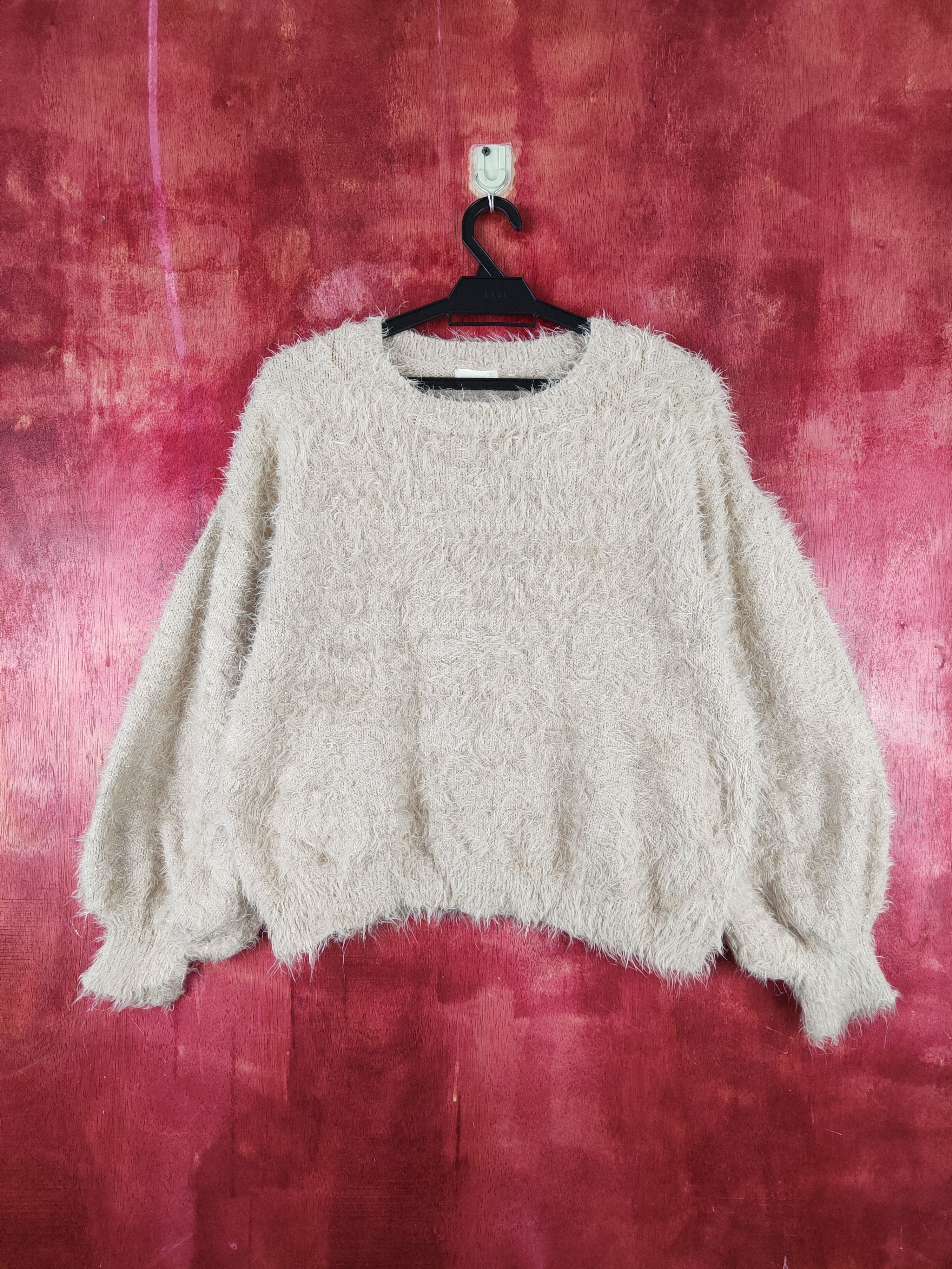 GU × Vintage GU Light Brown Fur Mohair Knitwear Rare item Size S / US 4 / IT 40 - 1 Thumbnail