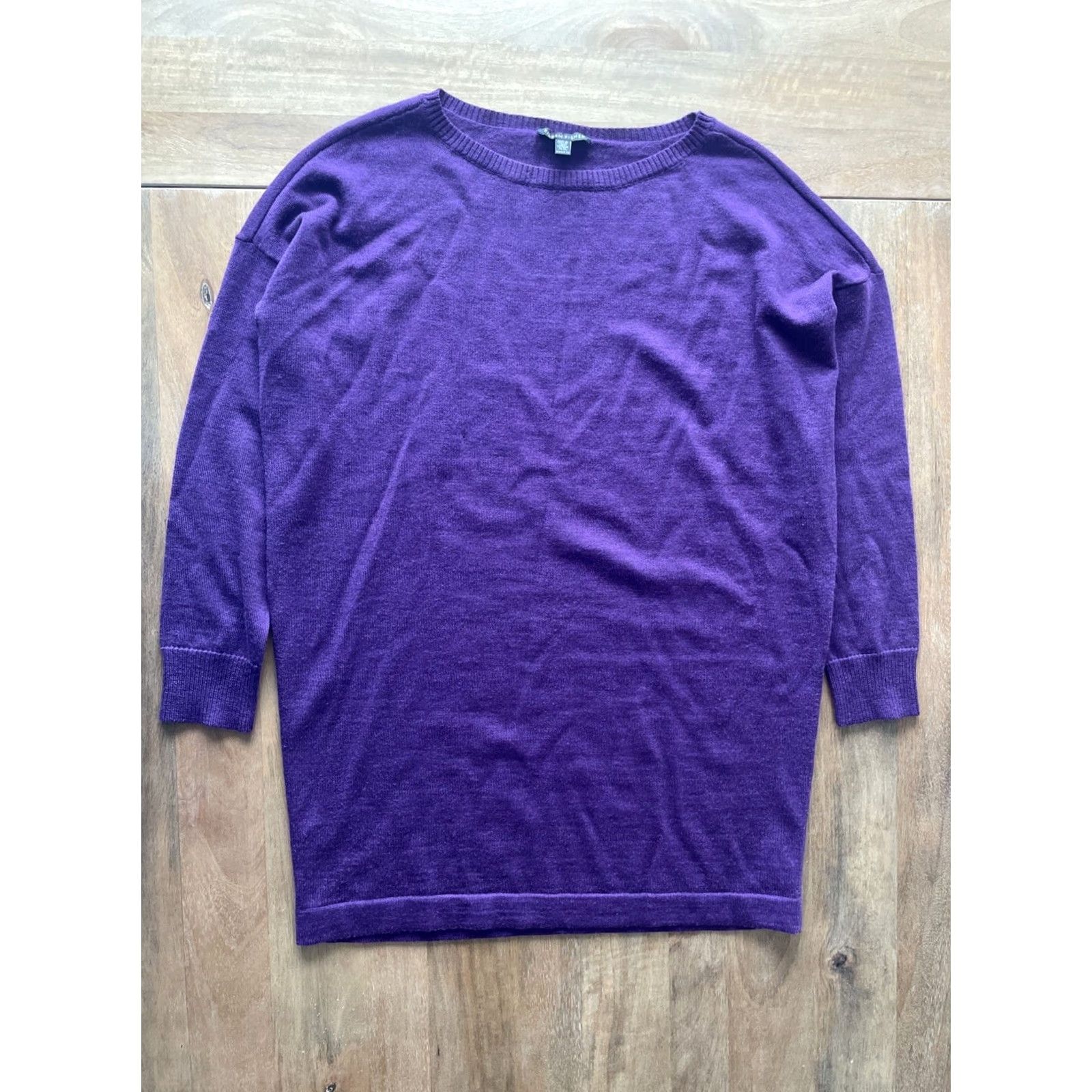 Eileen Fisher Eileen Fisher 100% Merino Wool Tunic Sweater Women XXS Purple Knit Round Neck Sweatshirt Shirt Blouse? Size XXS / US 00 / IT 34 - 2 Thumbnail