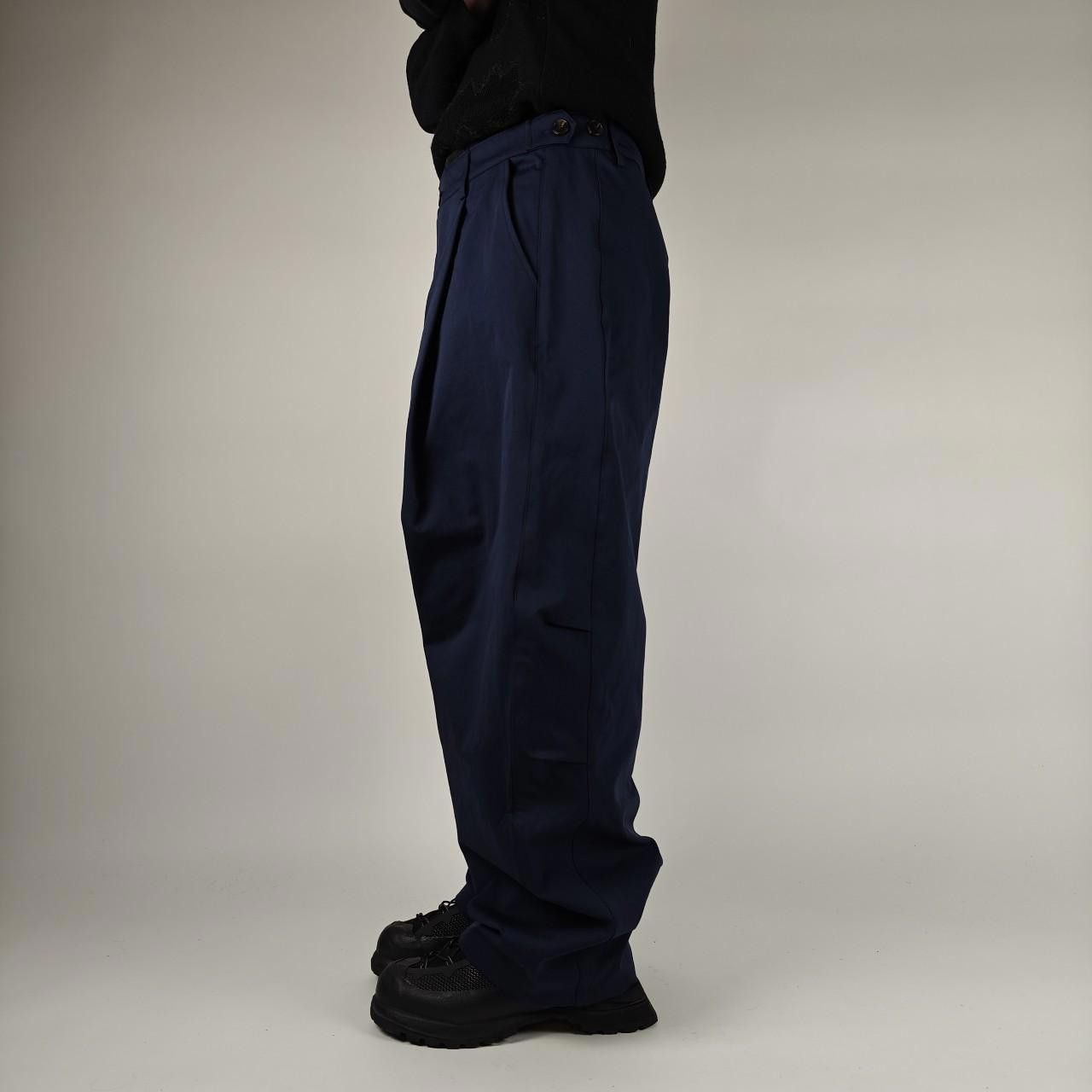 Other Japanese Style Navy Pleated Wide Trousers Size US 32 / EU 48 - 3 Thumbnail