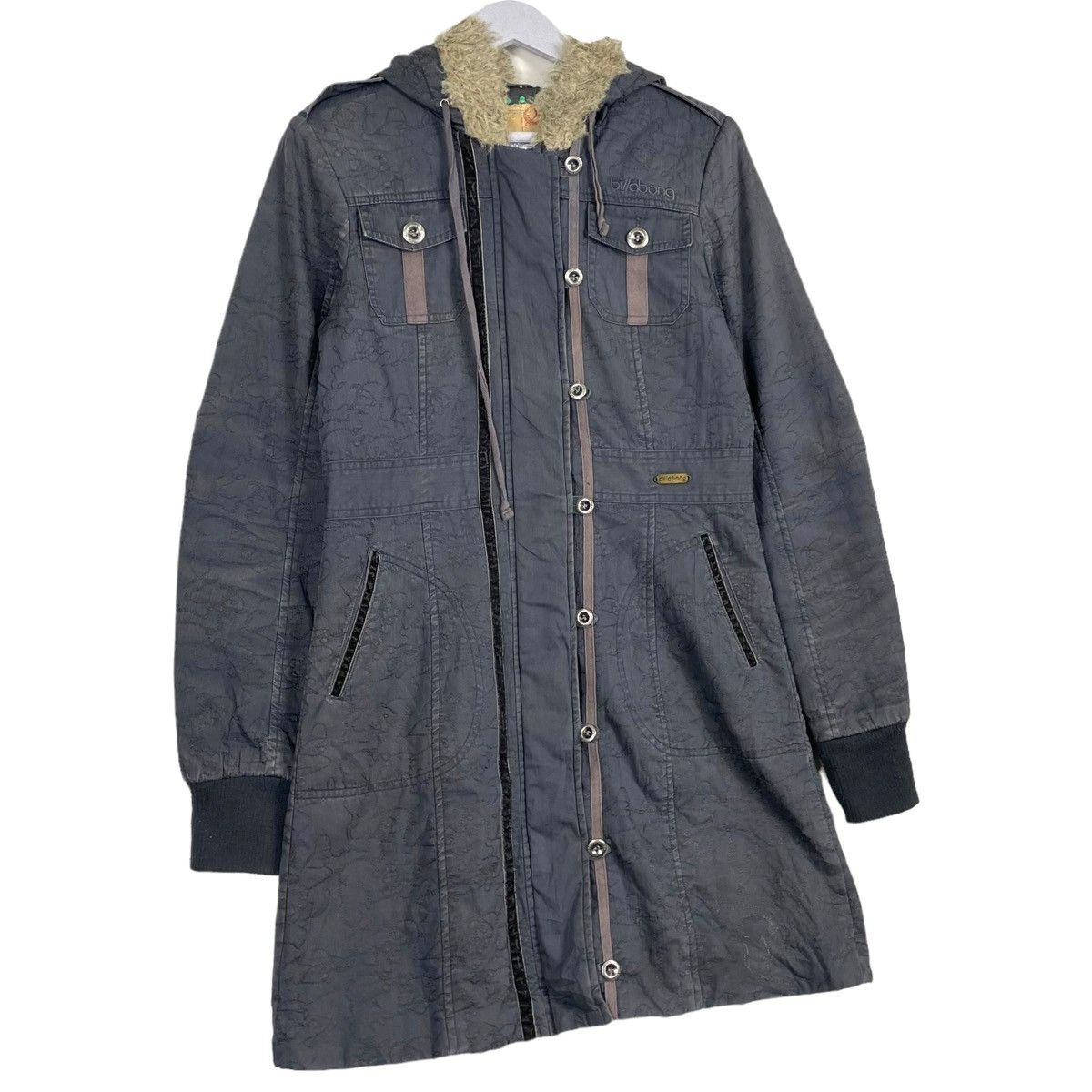 Billabong 💥BILLABONG DENIM WINTER FUR HOODIE JACKET Size M / US 6-8 / IT 42-44 - 3 Thumbnail