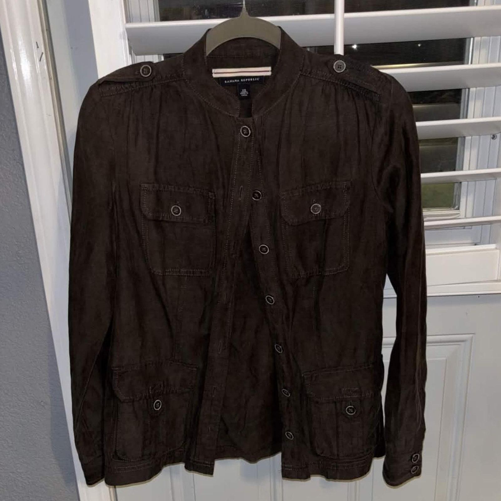 Banana Republic Y2K Banana Republic Silk Linen Long Sleeve Button Up Size XS / US 0-2 / IT 36-38 - 1 Thumbnail