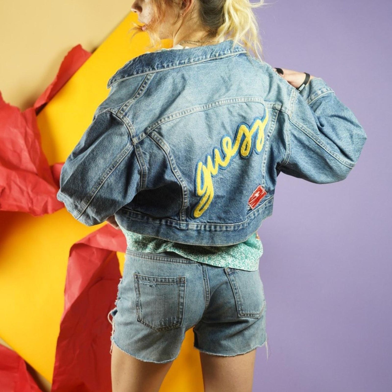 Rare 80s Guess by George Marciano Cropped Denim Jacket