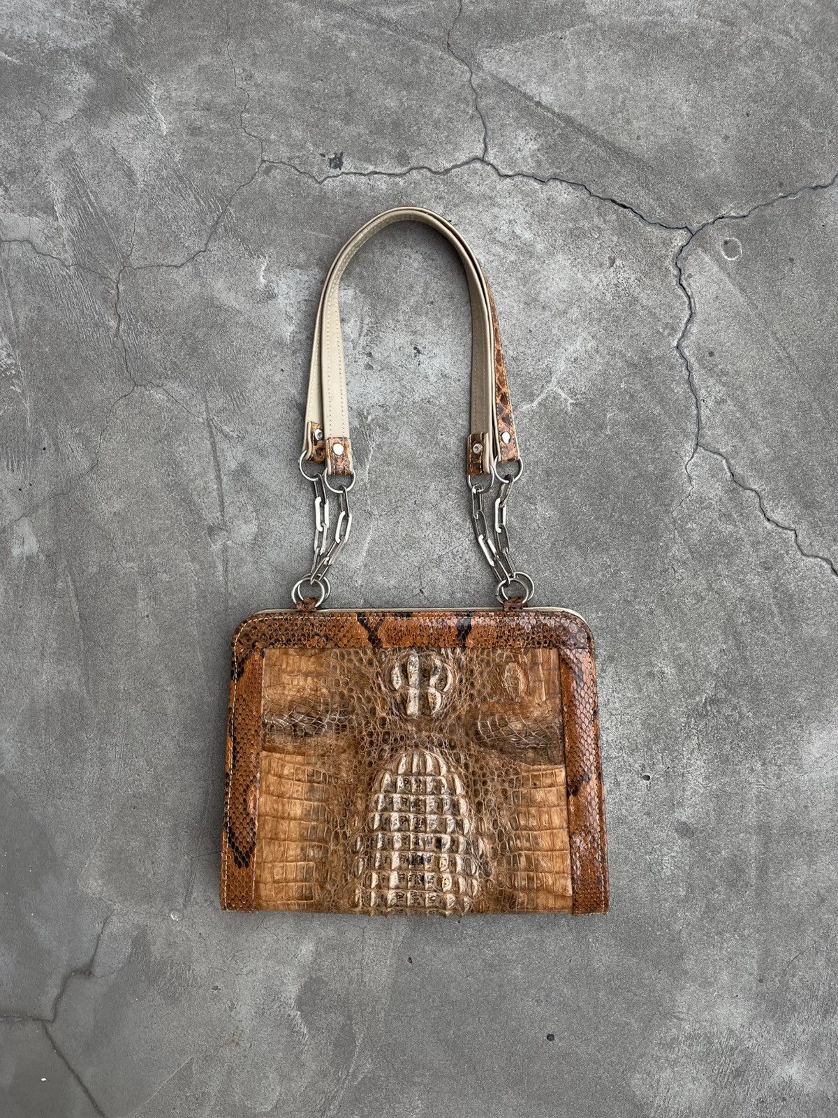 Vintage Shaped Crocodile’s Ridge & Python Snakeskin: Genuine Vintage Size ONE SIZE - 1 Thumbnail