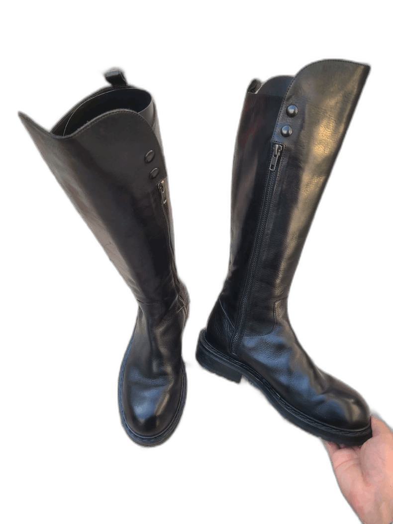 Ann Demeulemeester Ann Demeulemeester Women's Leather Knee Boots Size US 6 / IT 36 - 1 Thumbnail