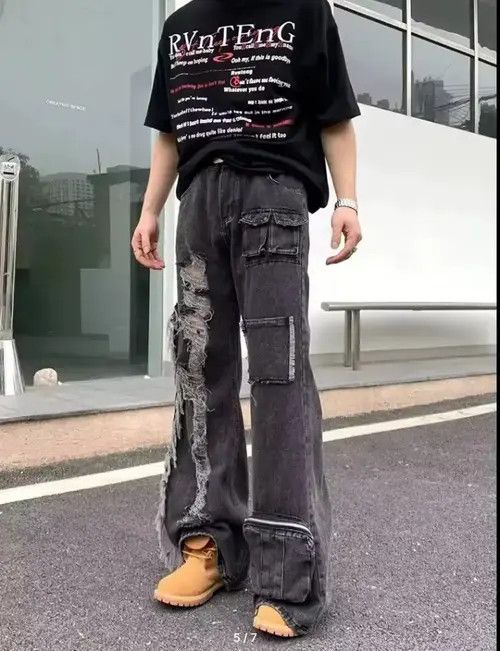 Japanese Brand × Jean men's Clothing with Multiple pockets Harajuku Size US 32 / EU 48 - 4 Thumbnail
