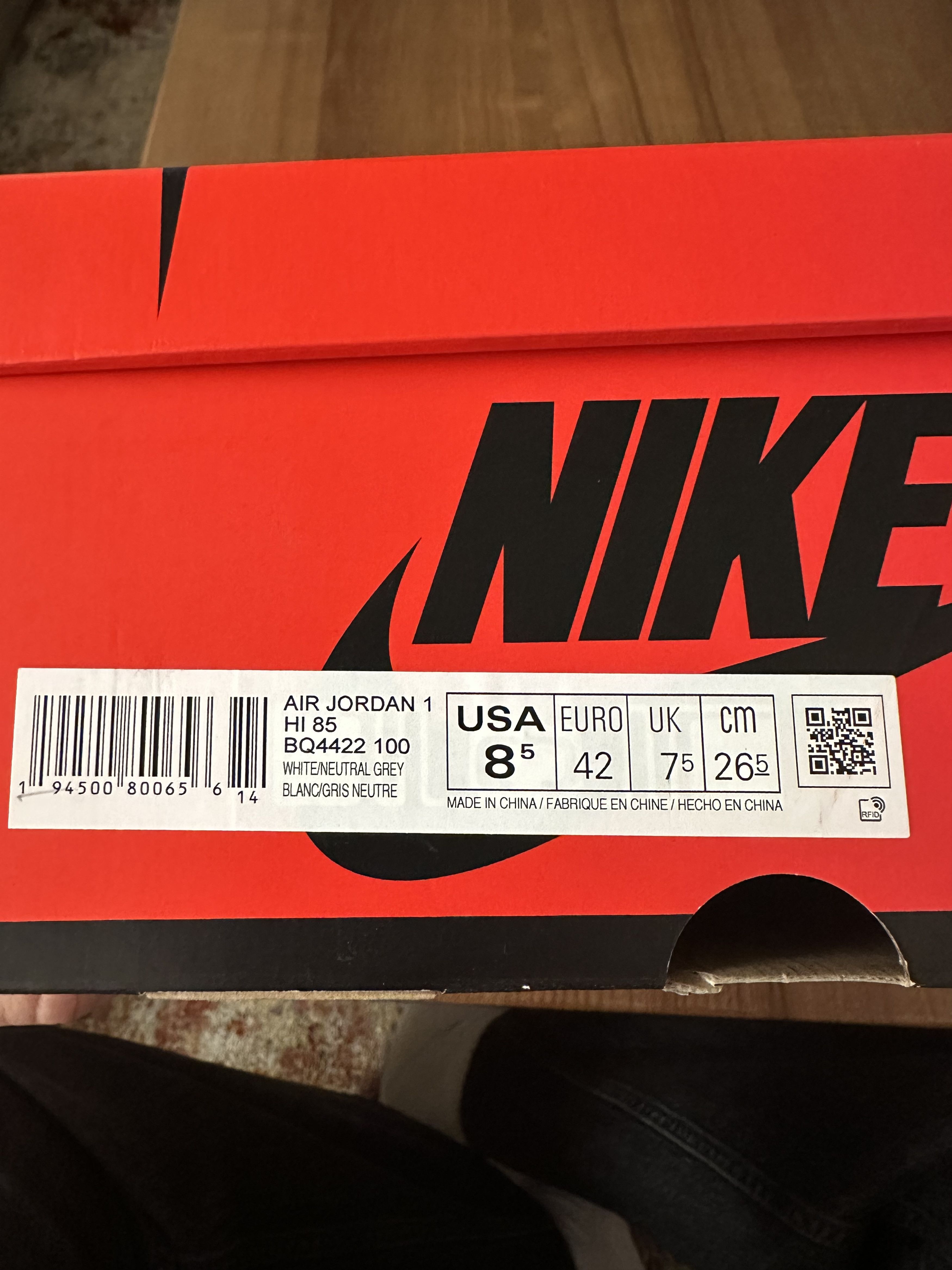 Jordan Brand Air Jordan 1 Hi '85 "Neutral Gray" Size US 8.5 / EU 41-42 - 5 Thumbnail