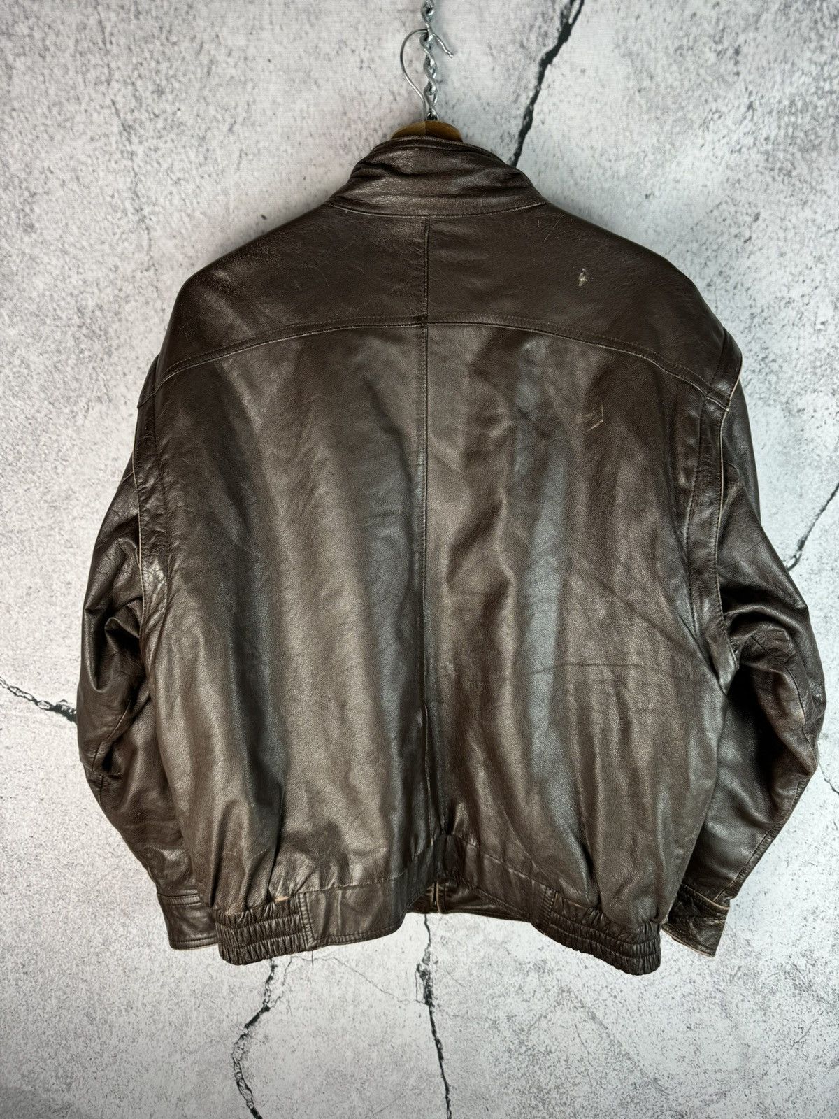 Vintage Vintage 90’s Petroff rare Bomber Leather Jacket Size US M / EU 48-50 / 2 - 2 Thumbnail