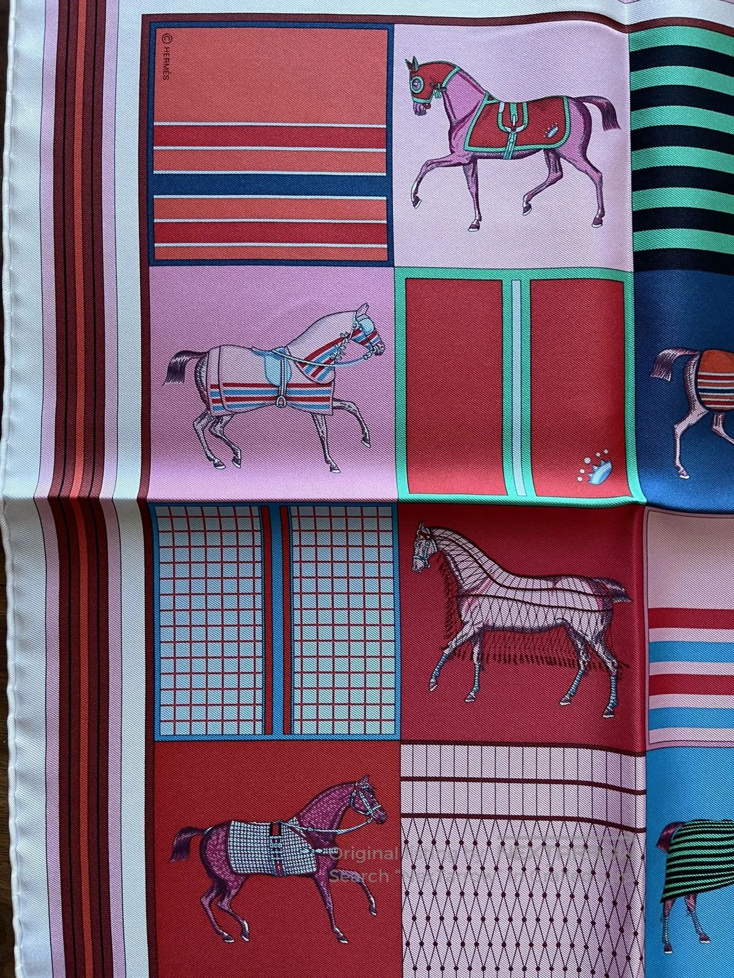 Hermes Hermès Silk Scarf Eight Horses 45x45. Size ONE SIZE - 2 Thumbnail