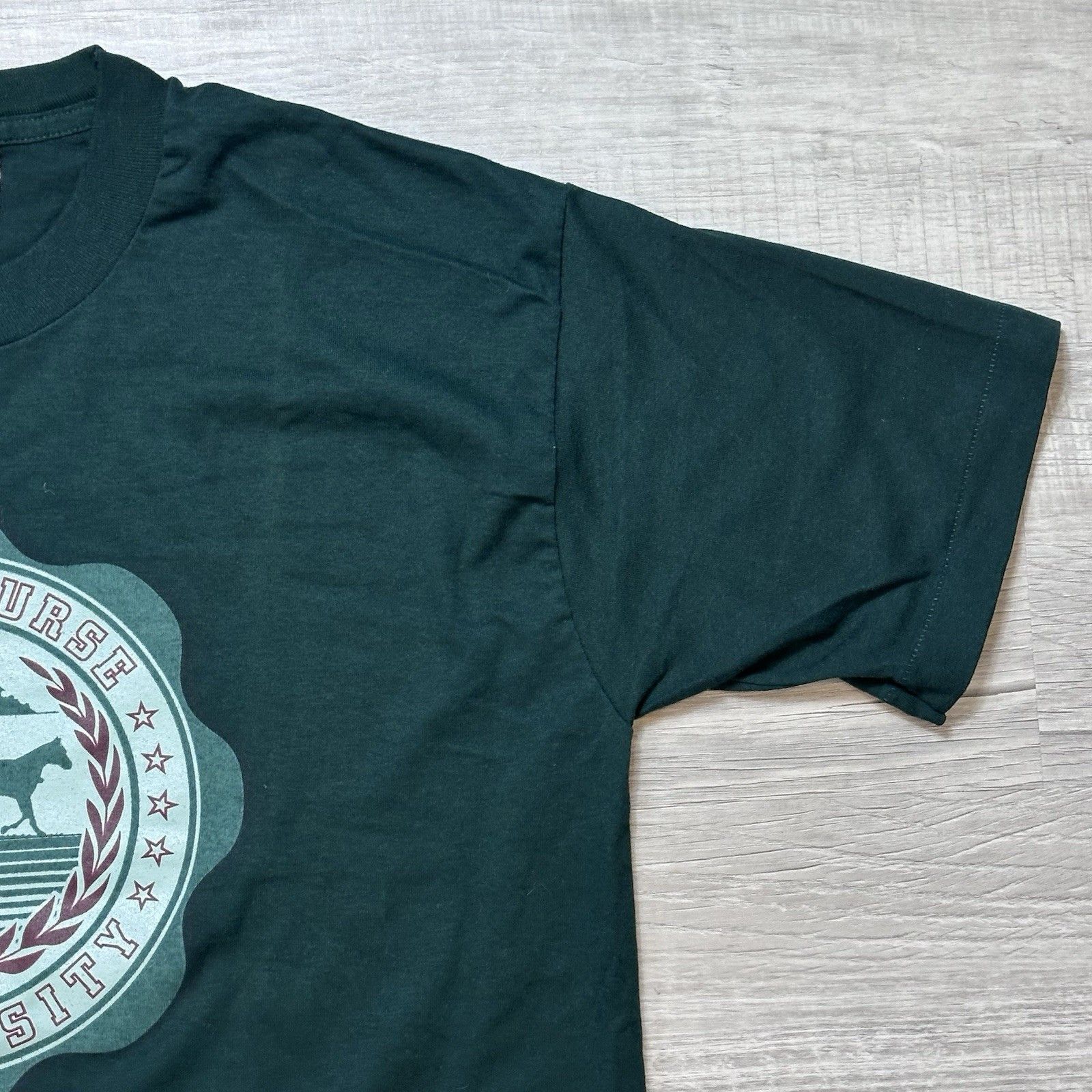 Fruit Of The Loom Vtg Intercourse University Single Stitch Tee Large Green Size US L / EU 52-54 / 3 - 4 Thumbnail