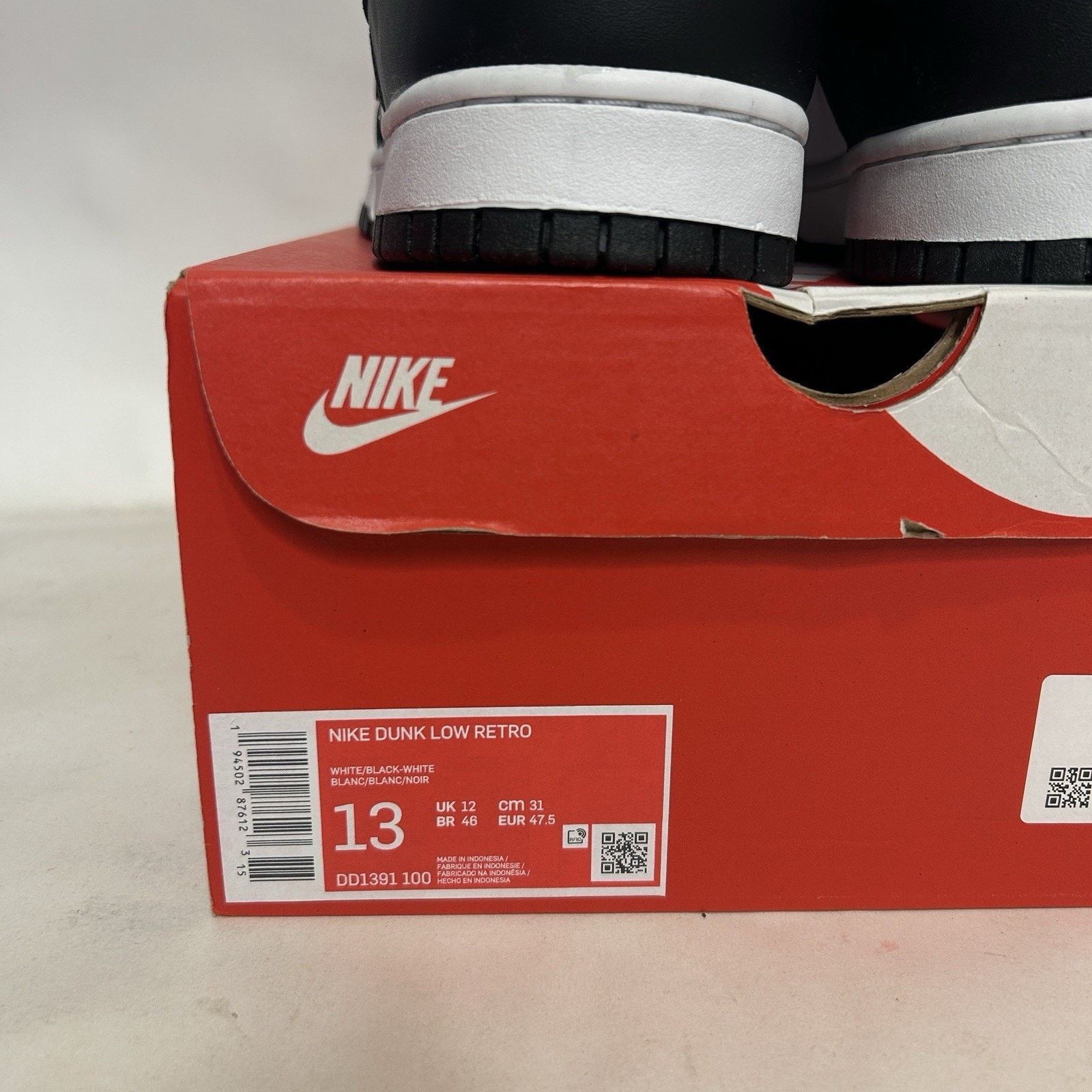 Nike Nike Dunk Low Retro “Black White/Panda” Size US 13 / EU 46 - 5 Thumbnail