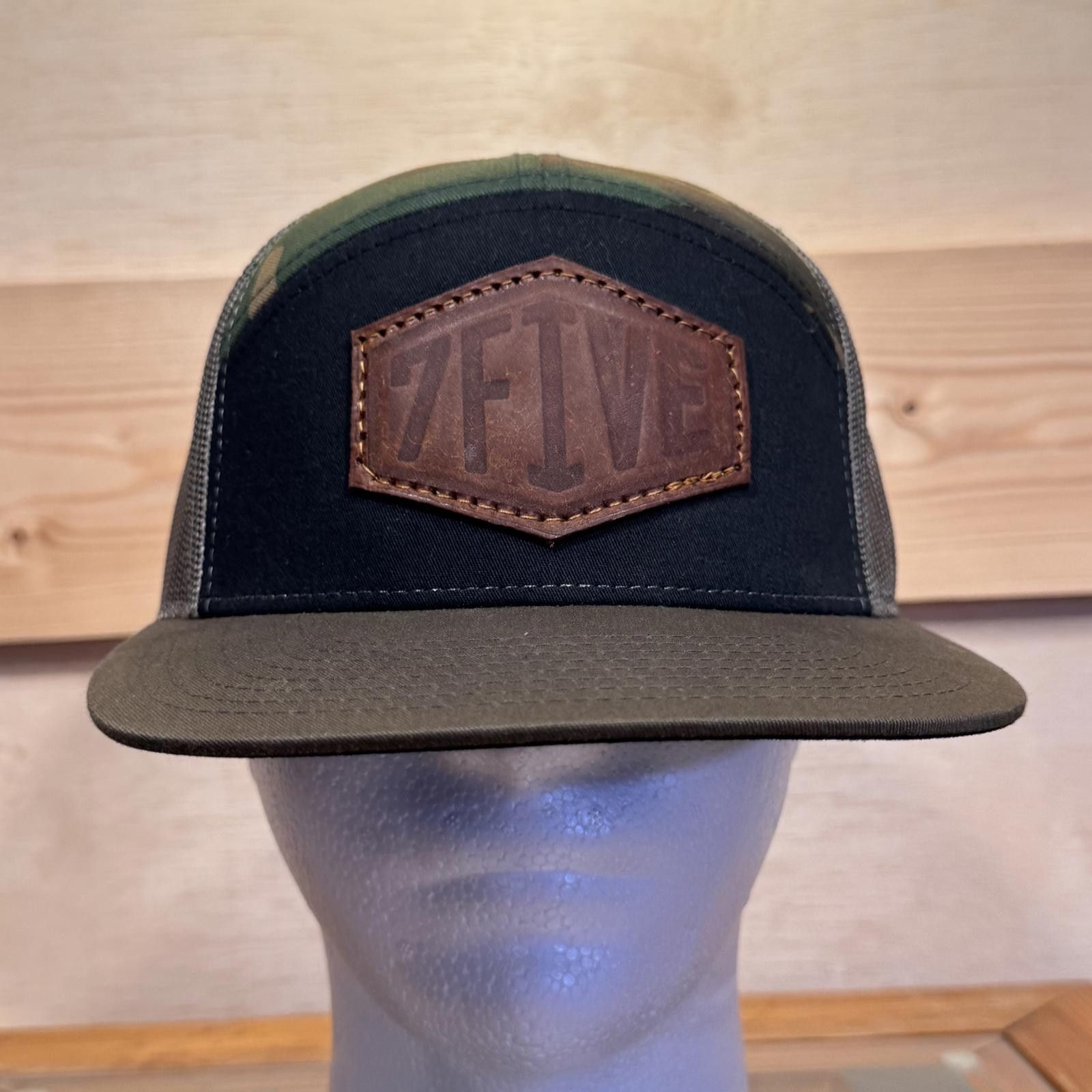 Designer Richardson 7FIVE Snap Back Hat Camo Military Leather Patch Size ONE SIZE - 1 Thumbnail