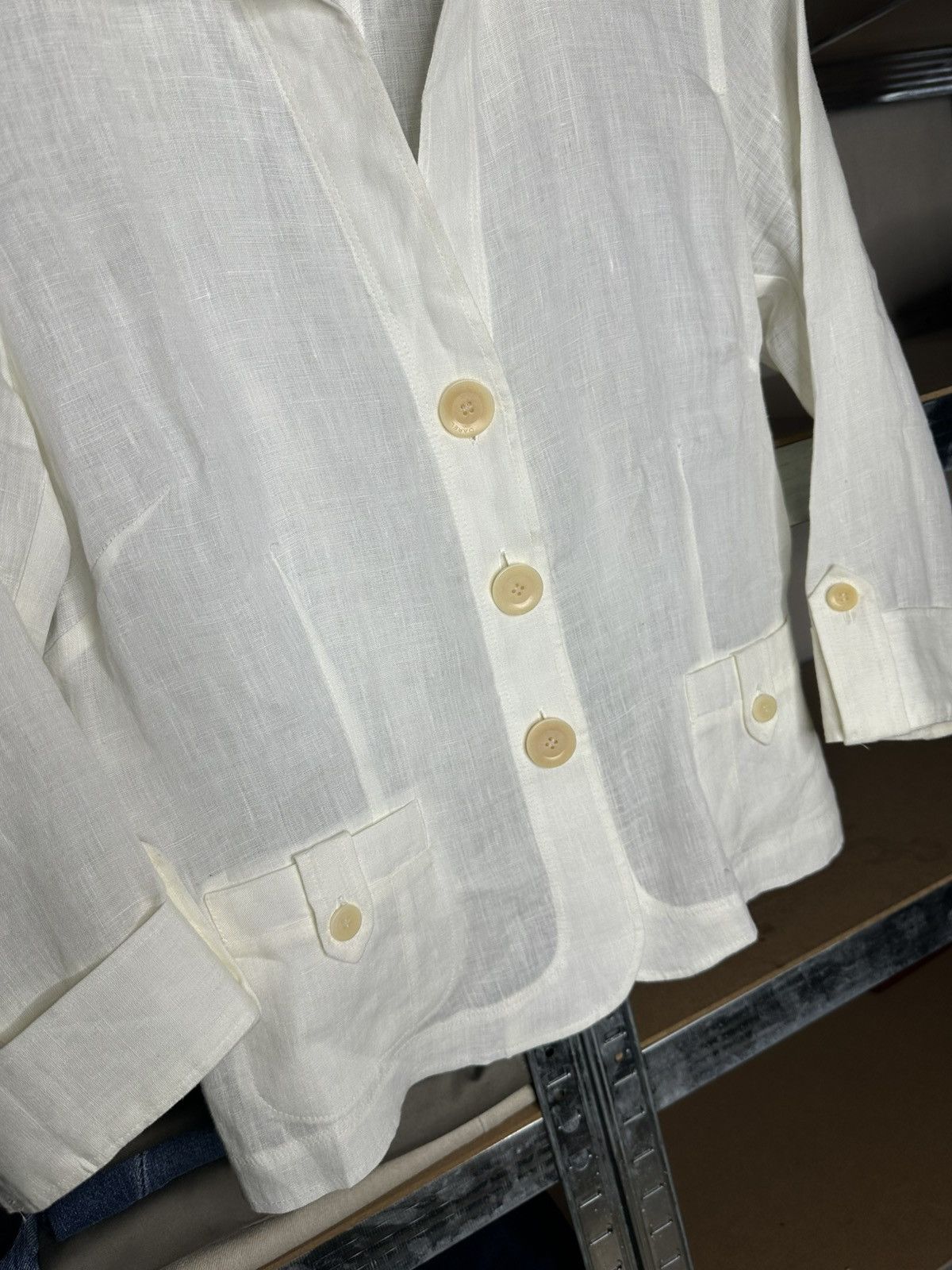 Gerard Darel GERARD DAREL White Linen Blazer Jacket Size S / US 4 / IT 40 - 4 Thumbnail