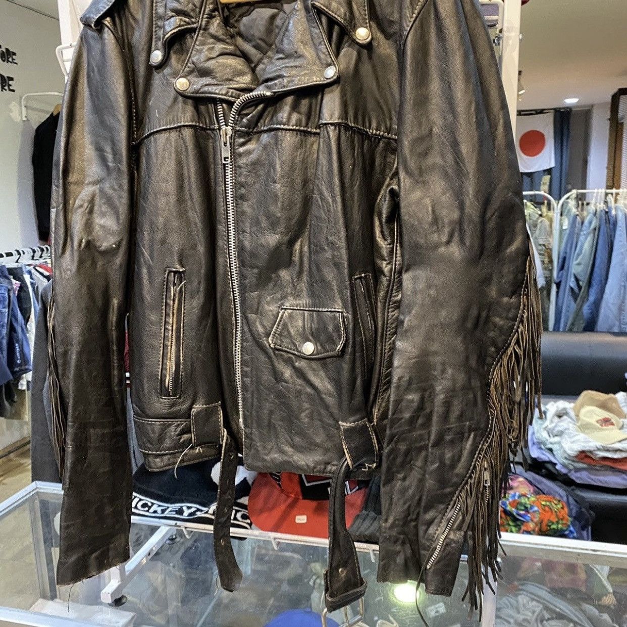 Harley Davidson VTG Chrome Specialties Fringe Leather BikerJacket USA Harley Size US M / EU 48-50 / 2 - 4 Thumbnail