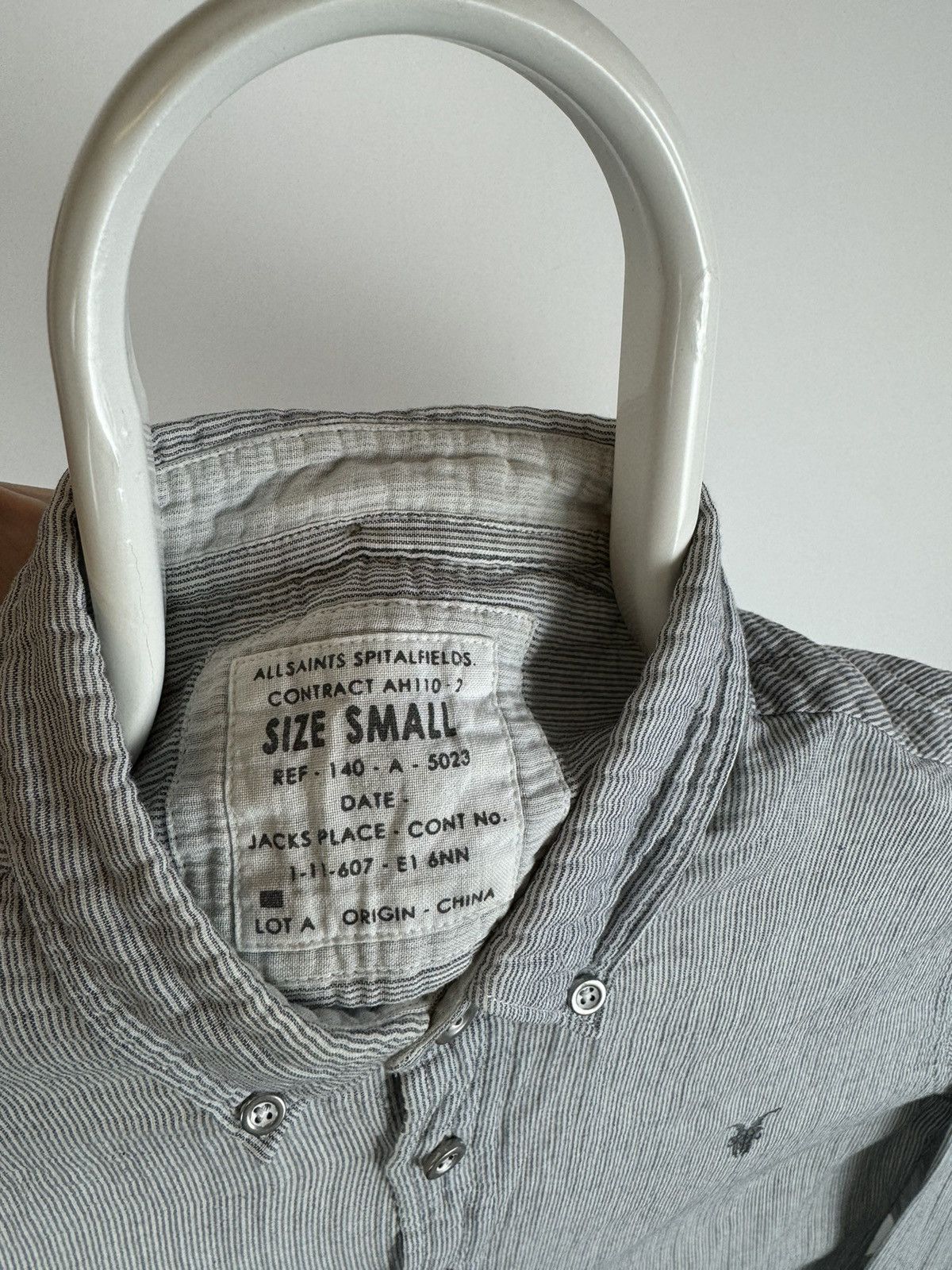 Allsaints × Vintage All Saints Spitalfields Barclay Striped Long Sleeve Shirt Size US S / EU 44-46 / 1 - 3 Thumbnail