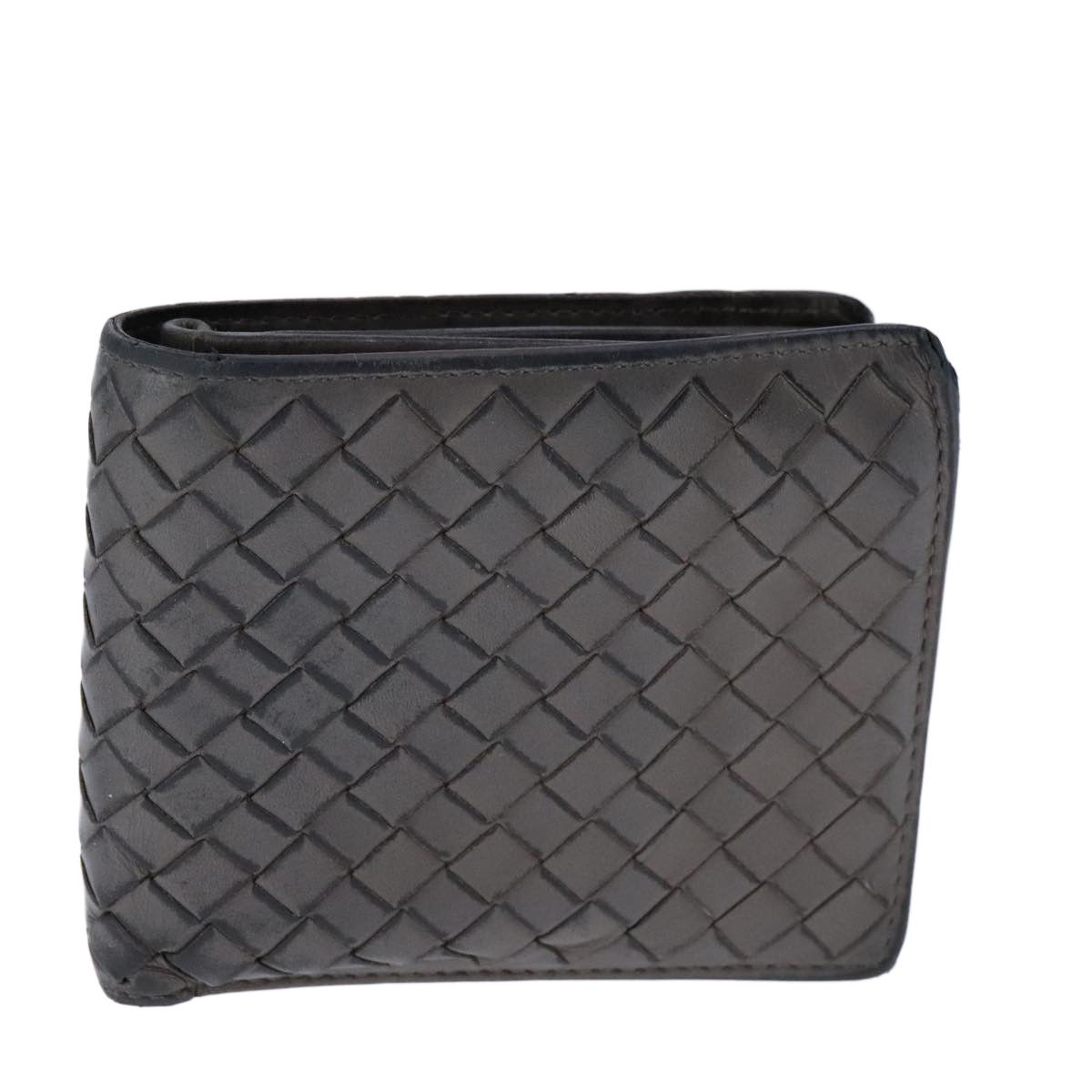 Bottega Veneta Intrecciato Grey Leather Wallet (Pre-Owned) Size ONE SIZE - 1 Thumbnail